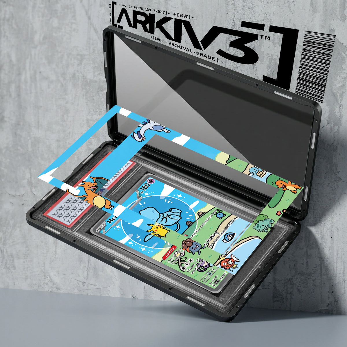 ARKIV3 PSA graded exploded mockup