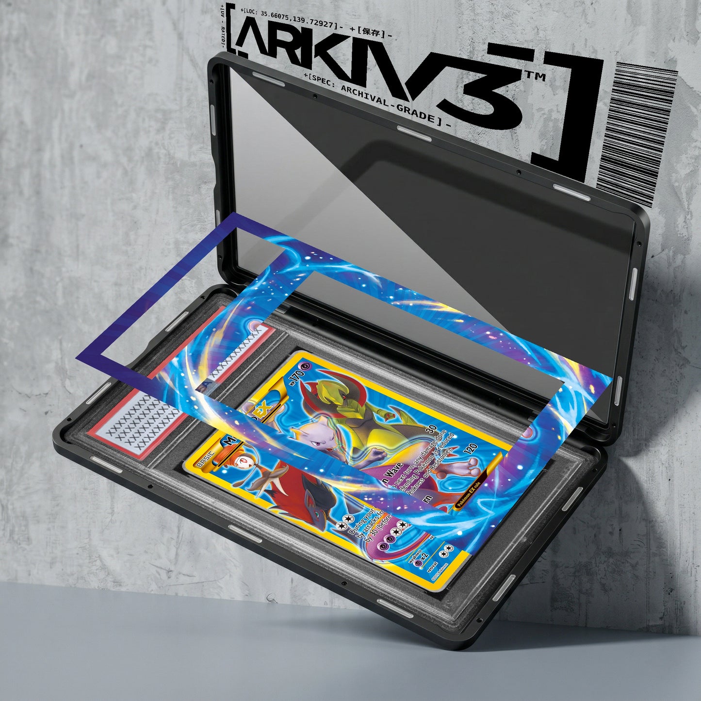 ARKIV3 PSA graded exploded mockup