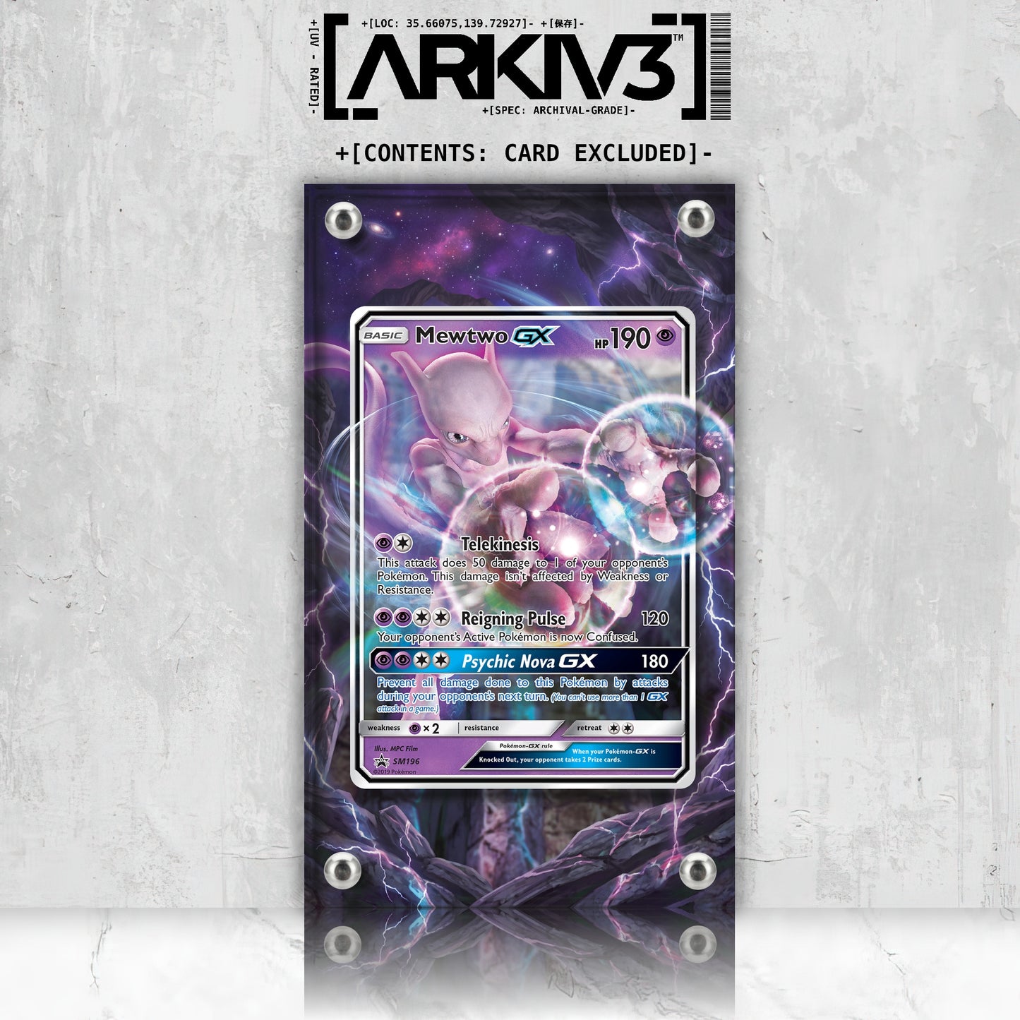 [UNIT: SM196/248] // Mewtwo-GX Extended Art Display Case - Raw