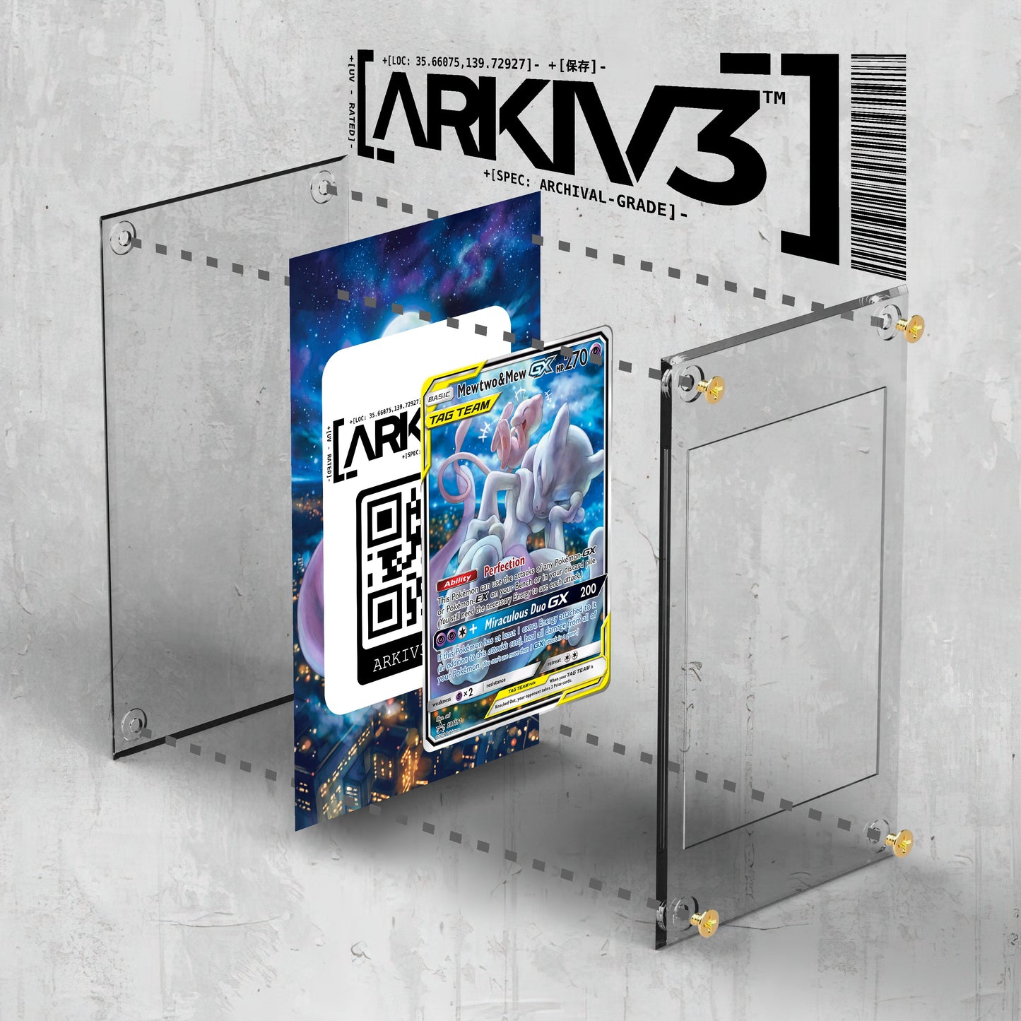 [UNIT: SM191/248] // Mewtwo & Mew-GX Extended Art Display Case - Raw