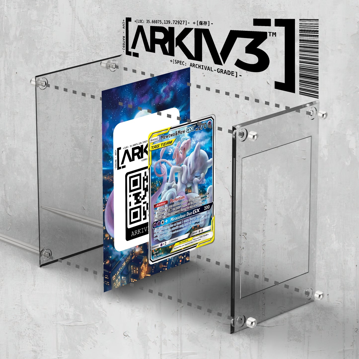 [UNIT: SM191/248] // Mewtwo & Mew-GX Extended Art Display Case - Raw
