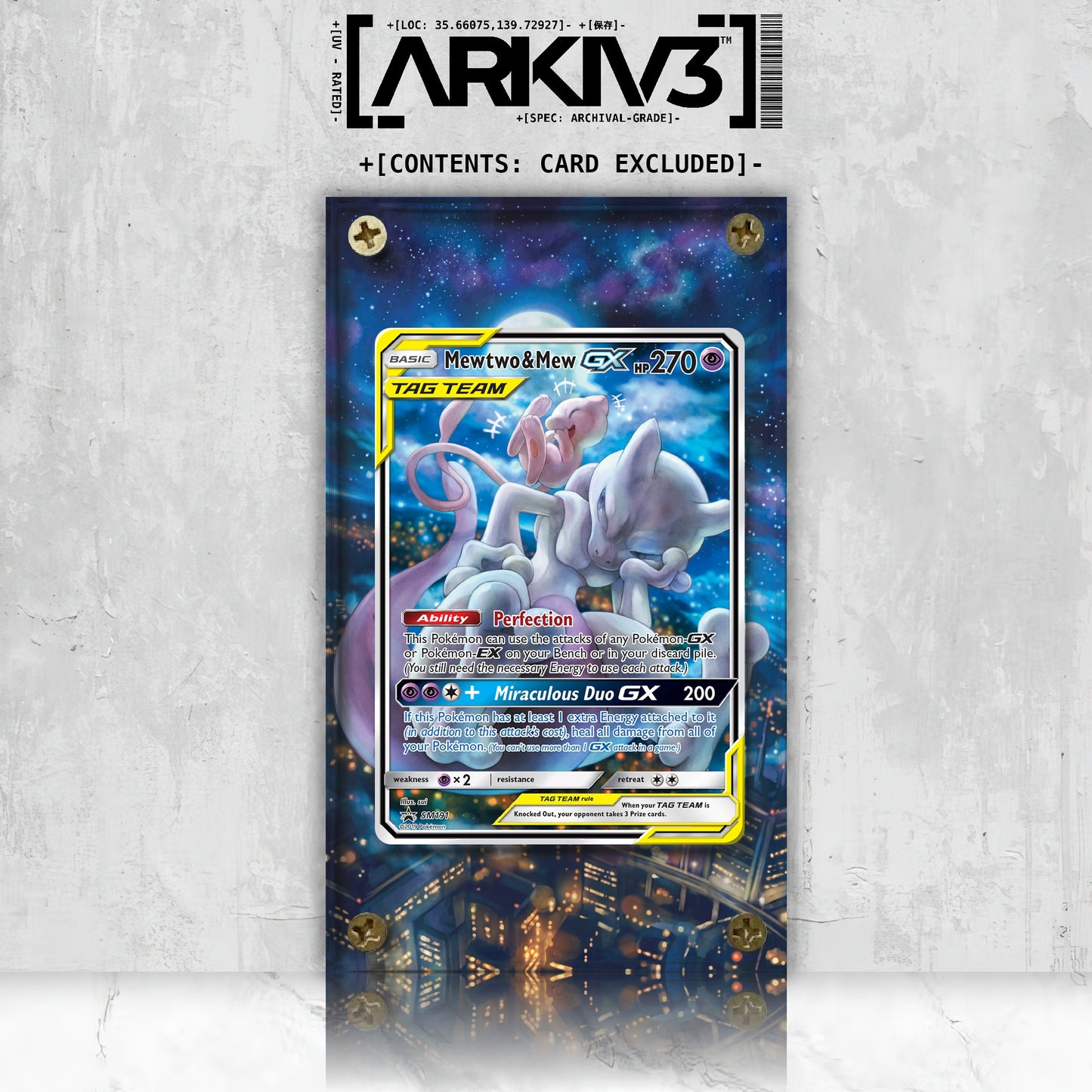 [UNIT: SM191/248] // Mewtwo & Mew-GX Extended Art Display Case - Raw