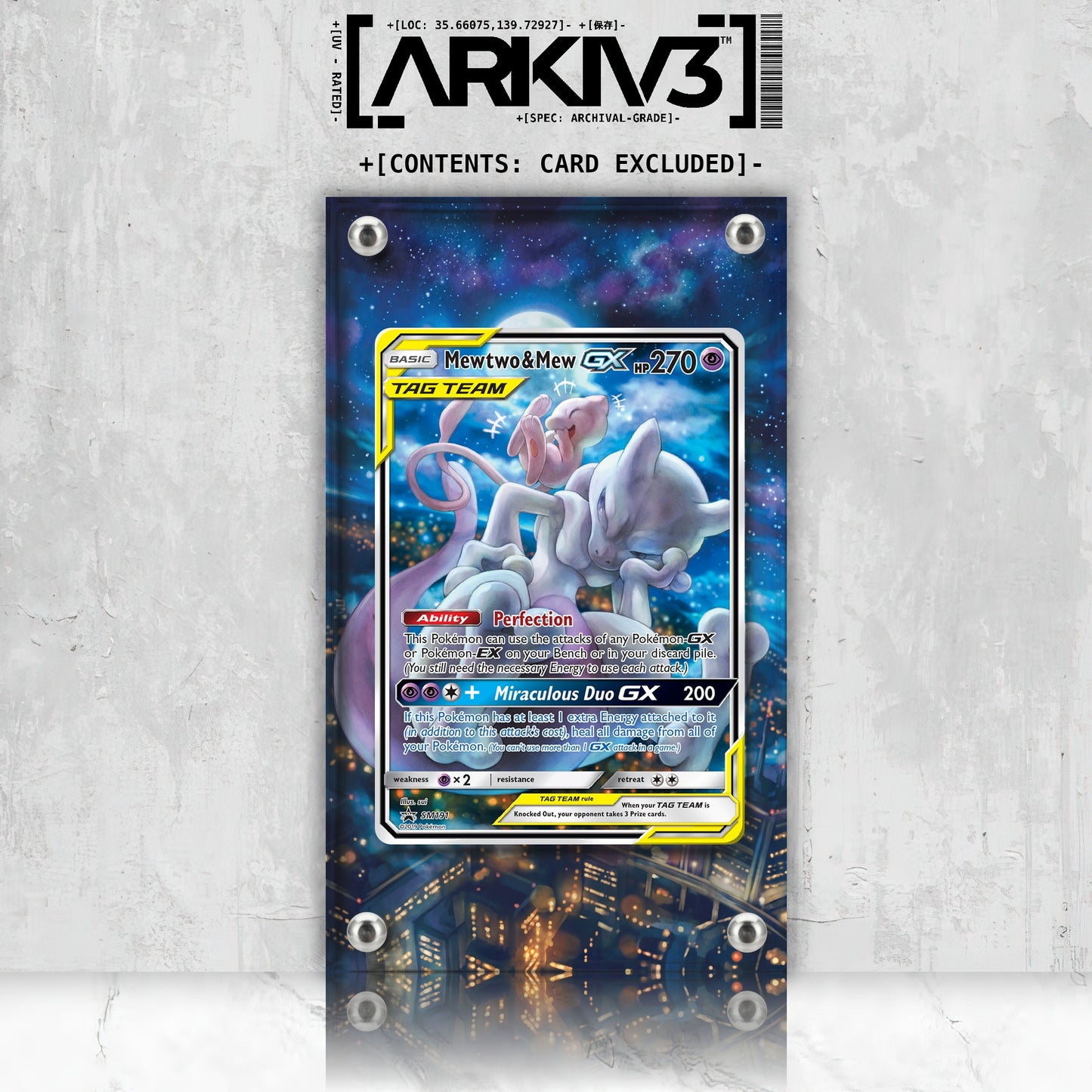 [UNIT: SM191/248] // Mewtwo & Mew-GX Extended Art Display Case - Raw