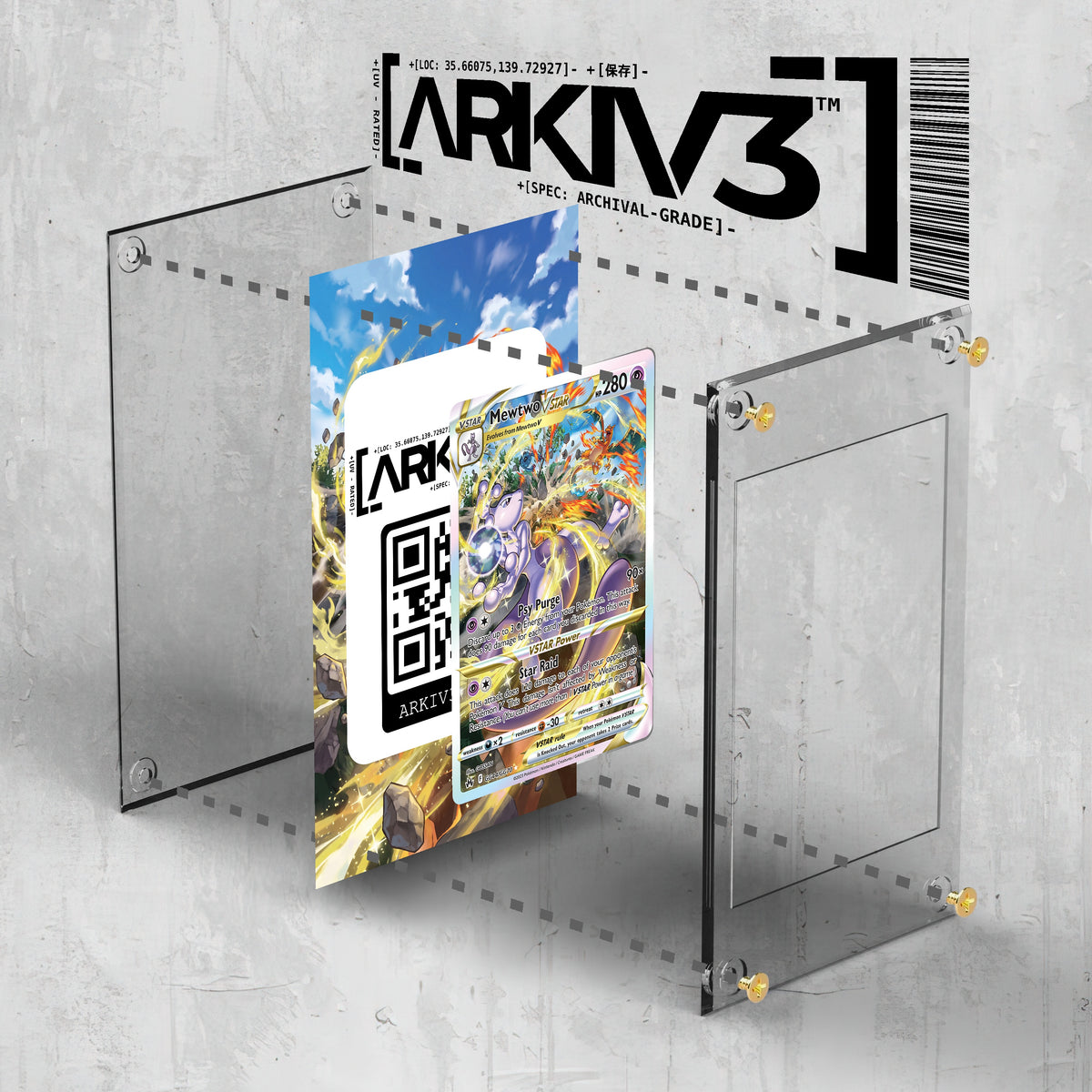 [UNIT: GG44/70] // Mewtwo VSTAR Extended Art Display Case - Raw