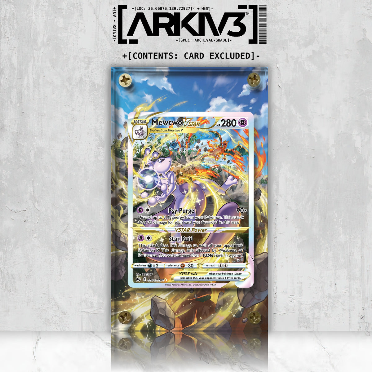 [UNIT: GG44/70] // Mewtwo VSTAR Extended Art Display Case - Raw