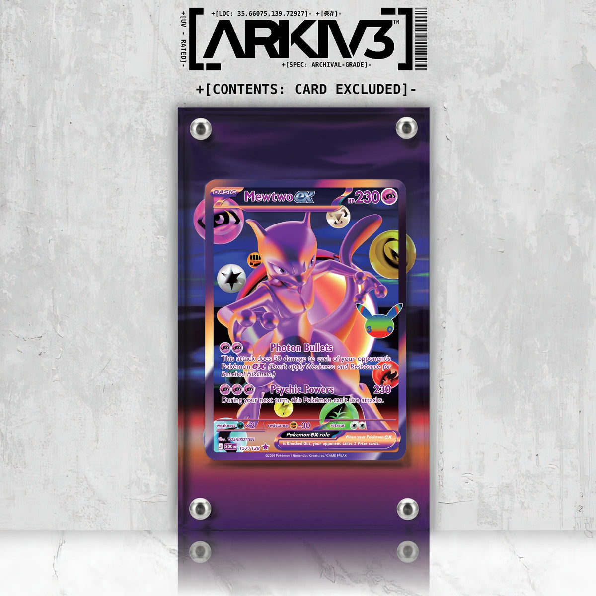 [UNIT: 157/128] // Mewtwo ex Extended Art Display Case - Raw
