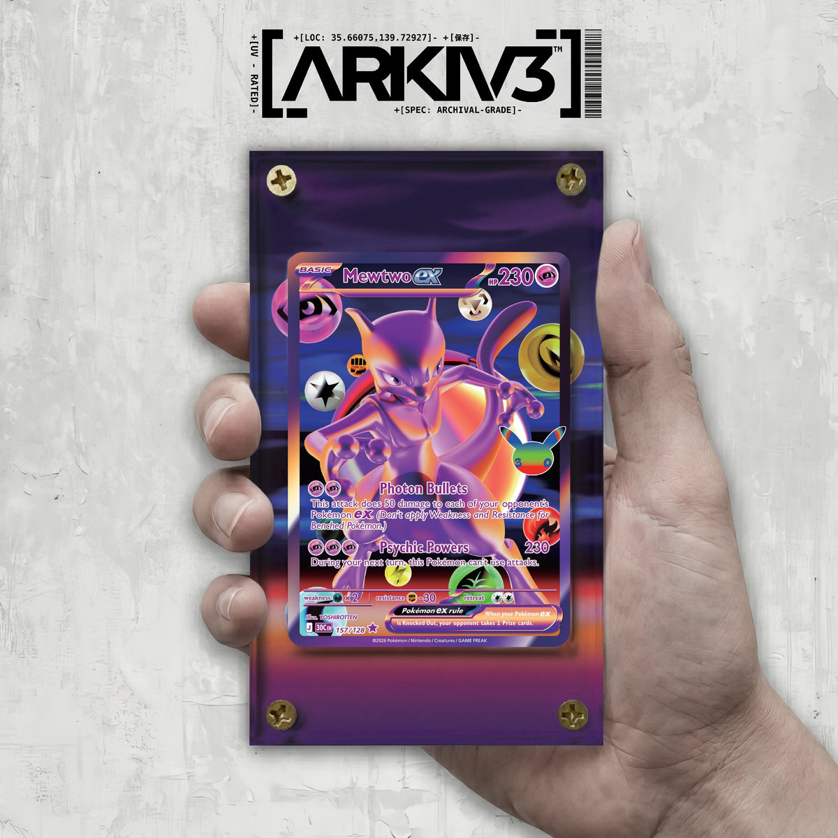 [UNIT: 157/128] // Mewtwo ex Extended Art Display Case - Raw