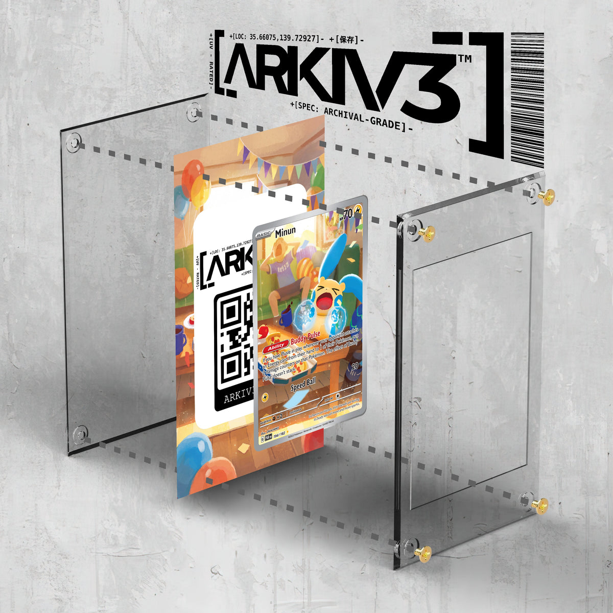[UNIT: 194/182] // Minun Extended Art Display Case - Raw