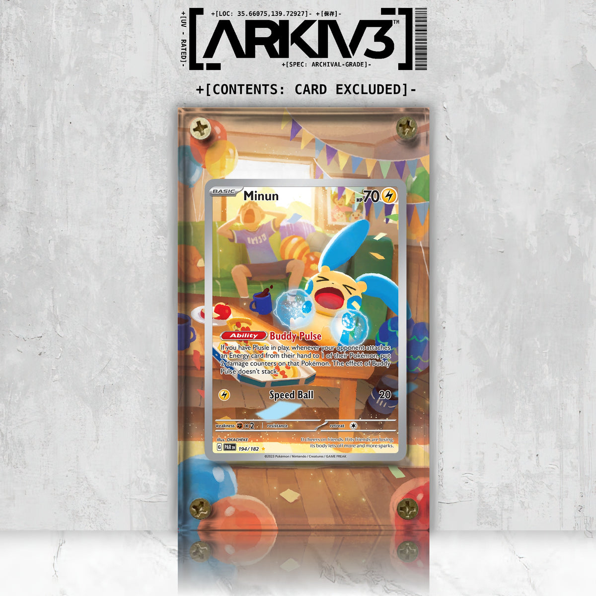 [UNIT: 194/182] // Minun Extended Art Display Case - Raw