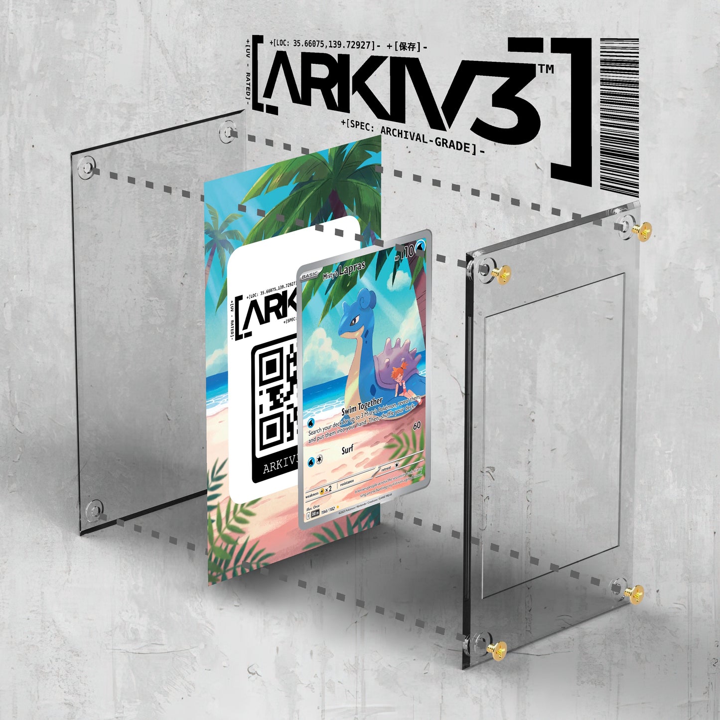 [UNIT: 194/182] // Misty's Lapras Extended Art Display Case - Raw