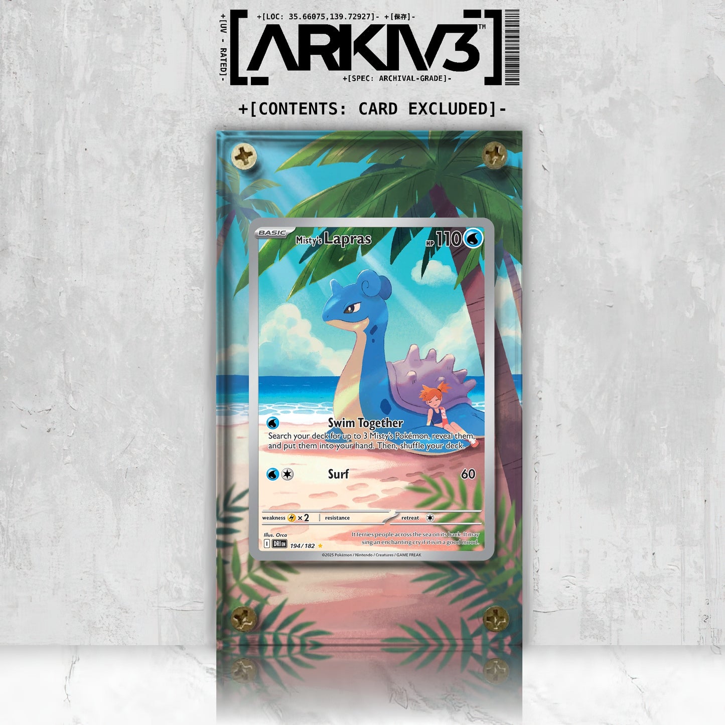 [UNIT: 194/182] // Misty's Lapras Extended Art Display Case - Raw