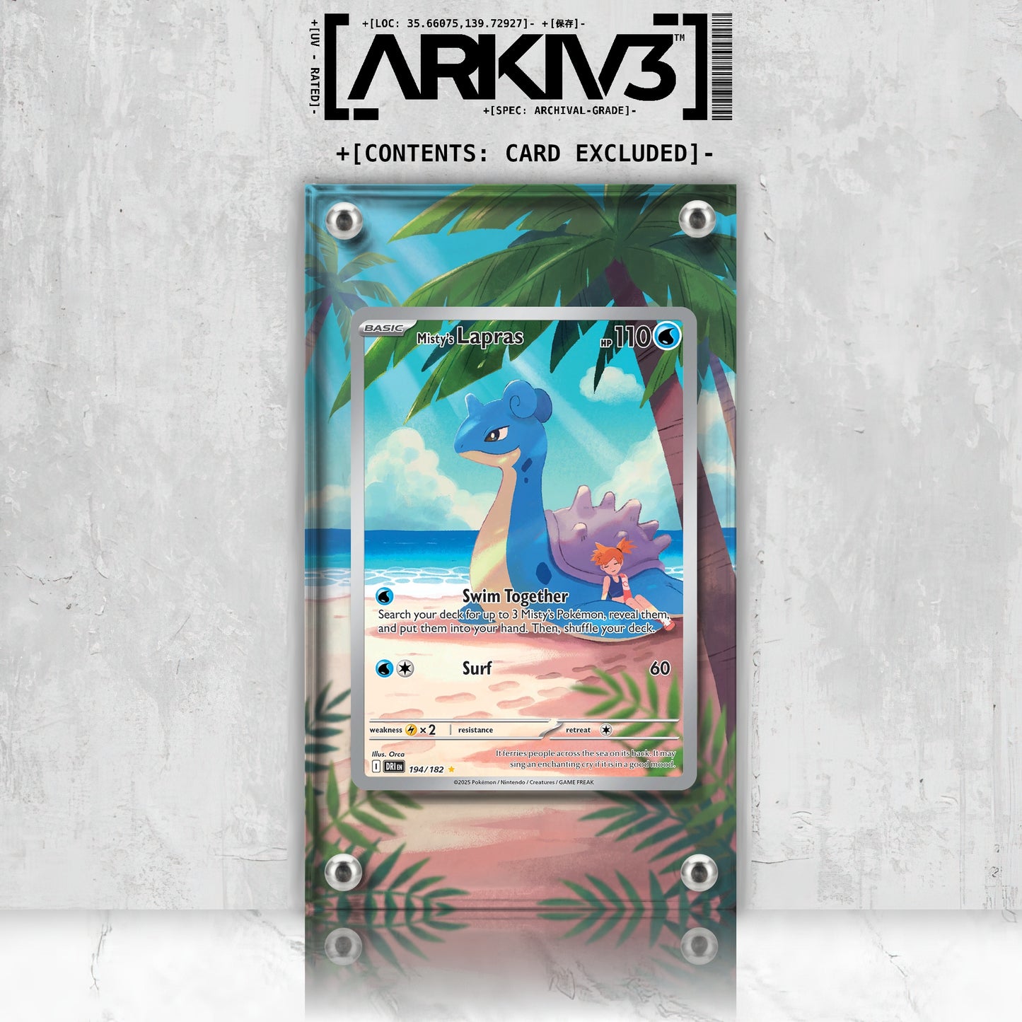 [UNIT: 194/182] // Misty's Lapras Extended Art Display Case - Raw