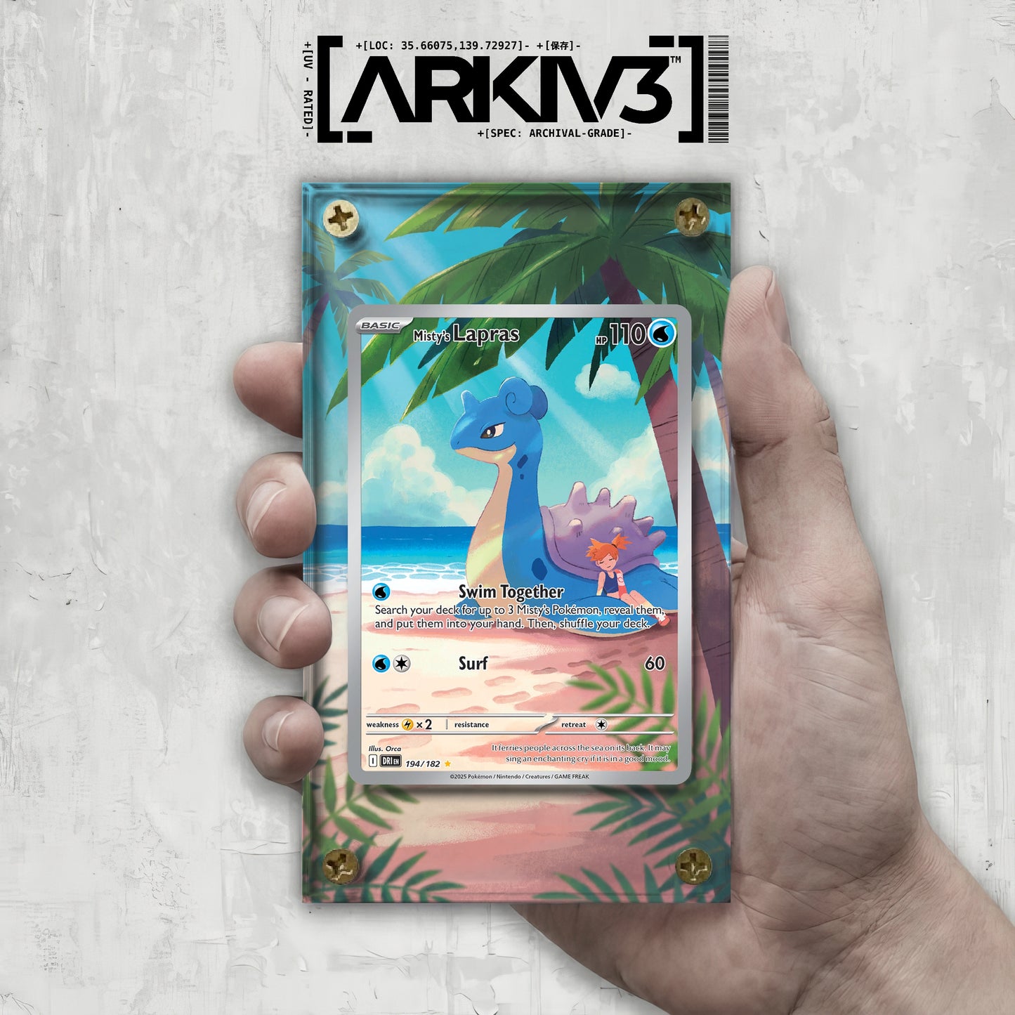 [UNIT: 194/182] // Misty's Lapras Extended Art Display Case - Raw