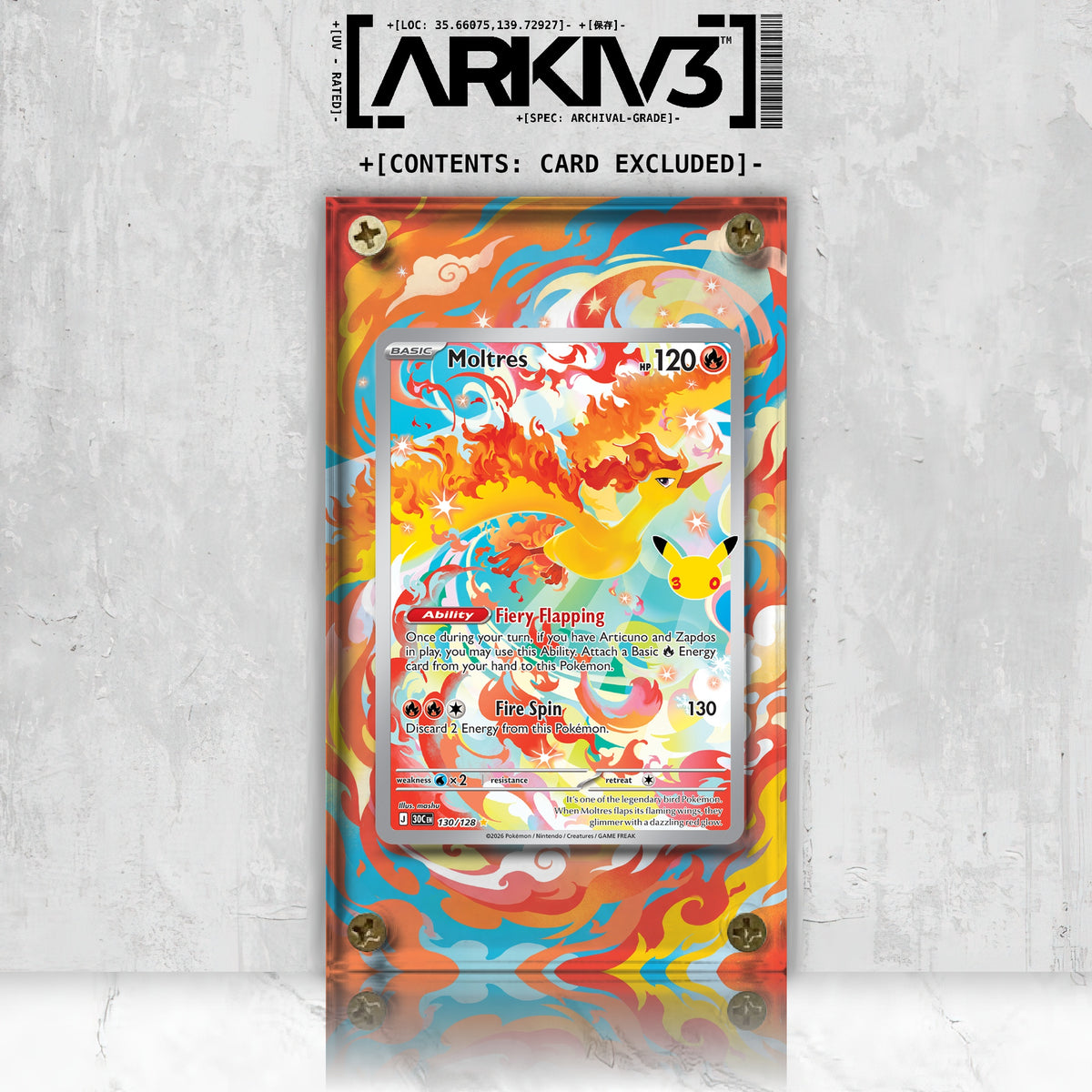 [UNIT: 130/128] // Moltres Extended Art Display Case - Raw