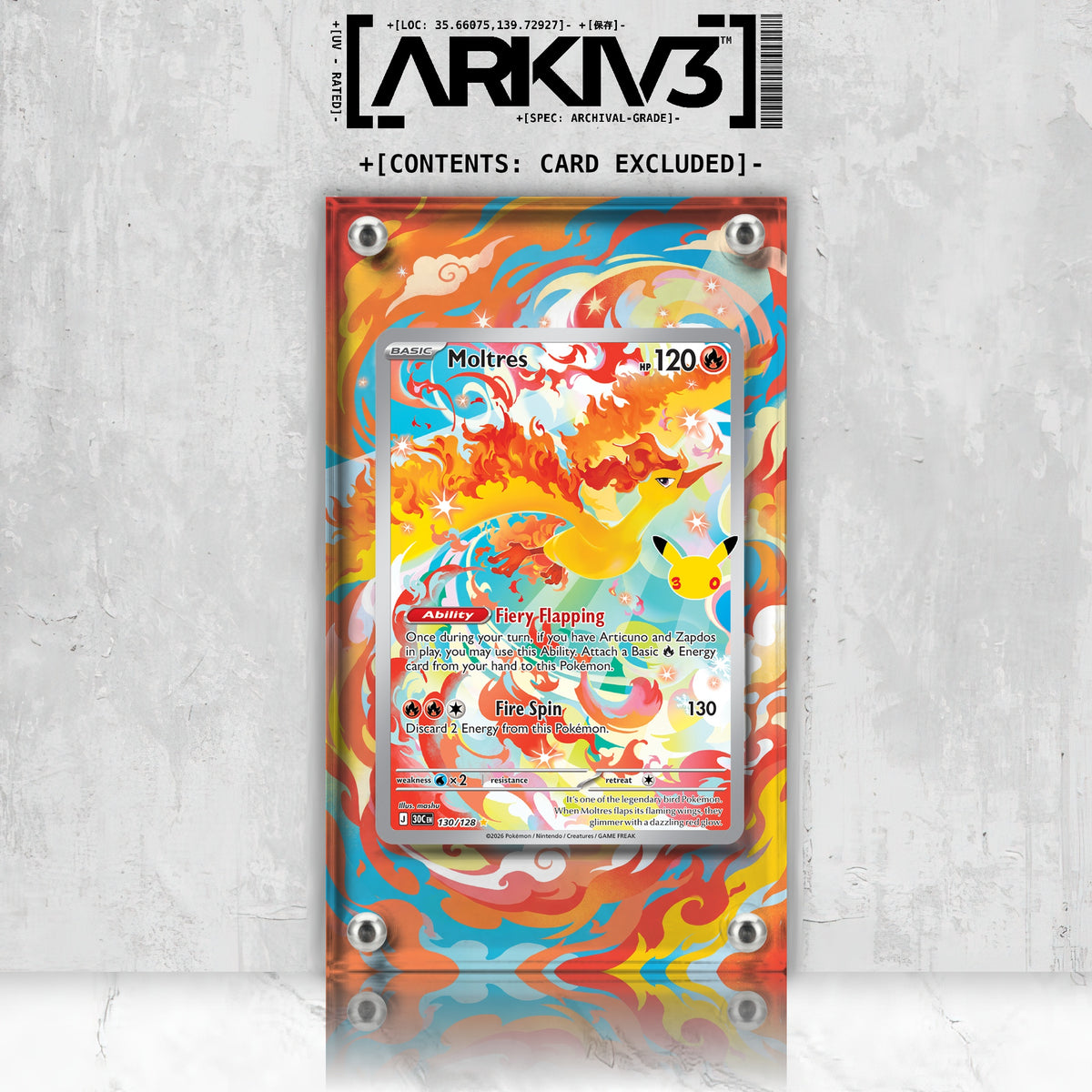 [UNIT: 130/128] // Moltres Extended Art Display Case - Raw