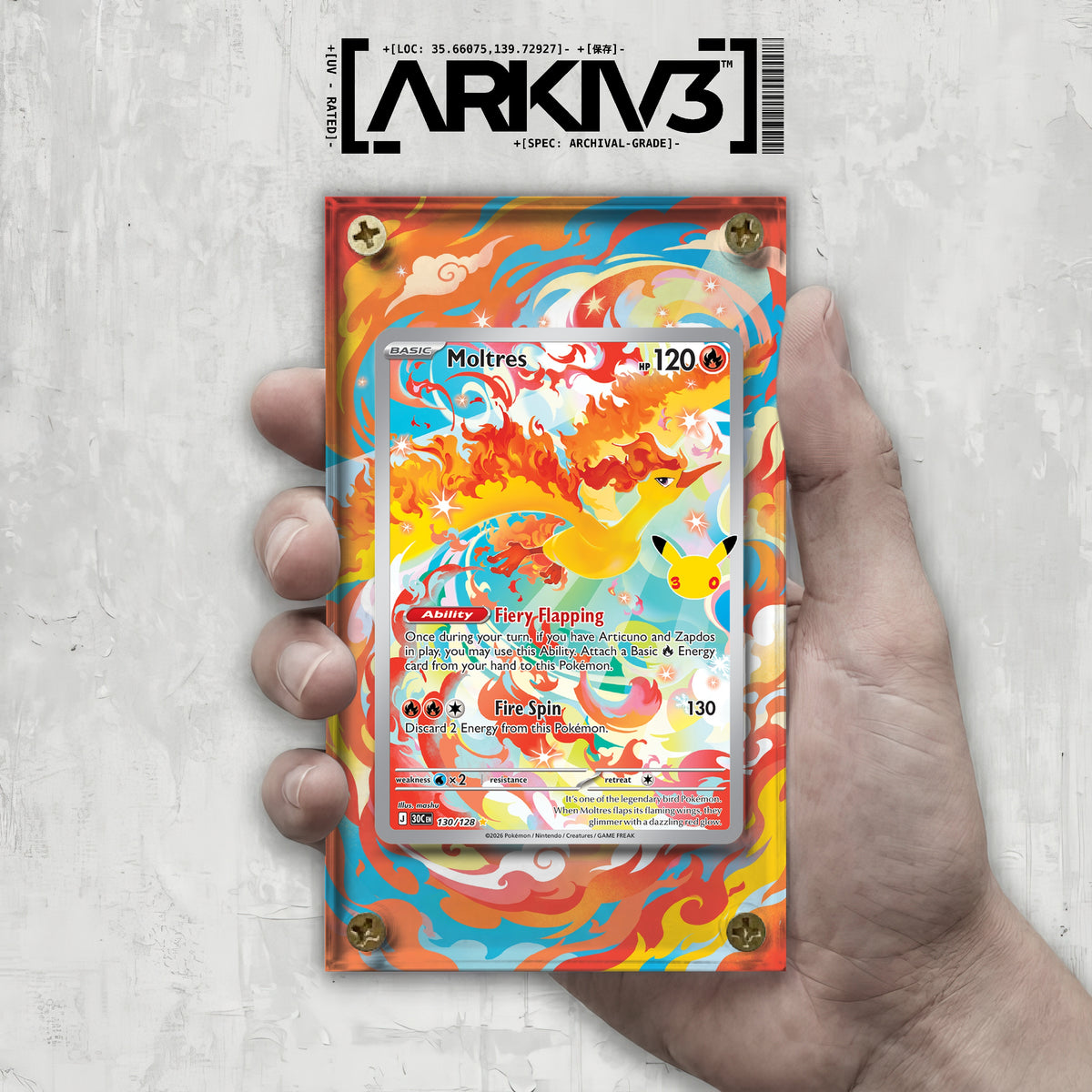 [UNIT: 130/128] // Moltres Extended Art Display Case - Raw