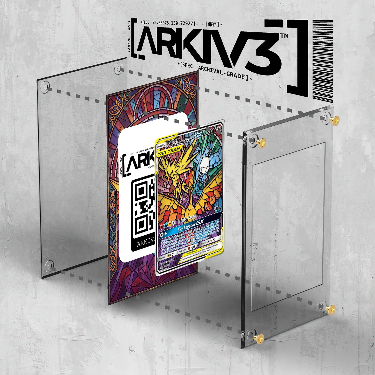 [UNIT: SM210/248] // Moltres & Zapdos & Articuno-GX Extended Art Display Case - Raw