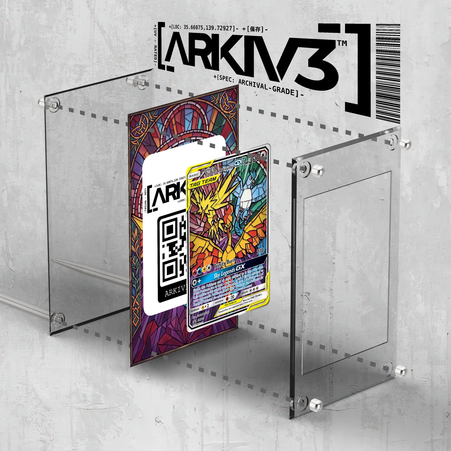 [UNIT: SM210/248] // Moltres & Zapdos & Articuno-GX Extended Art Display Case - Raw