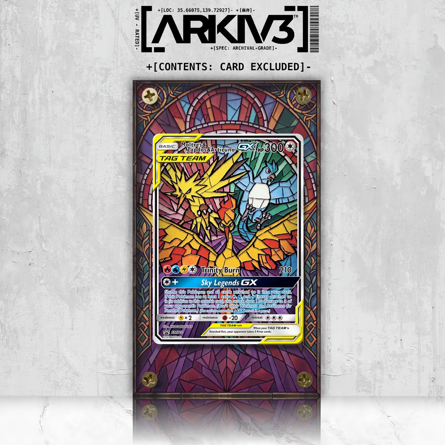 [UNIT: SM210/248] // Moltres & Zapdos & Articuno-GX Extended Art Display Case - Raw