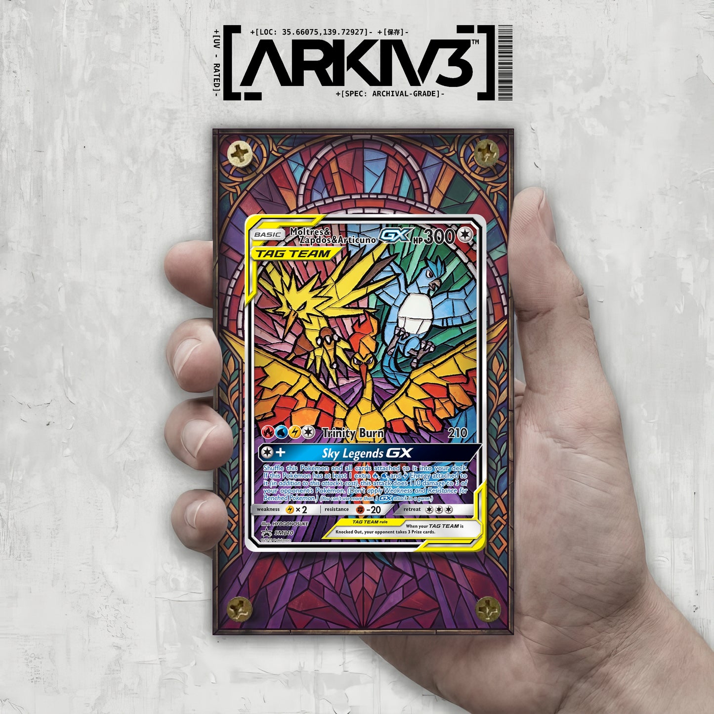 [UNIT: SM210/248] // Moltres & Zapdos & Articuno-GX Extended Art Display Case - Raw