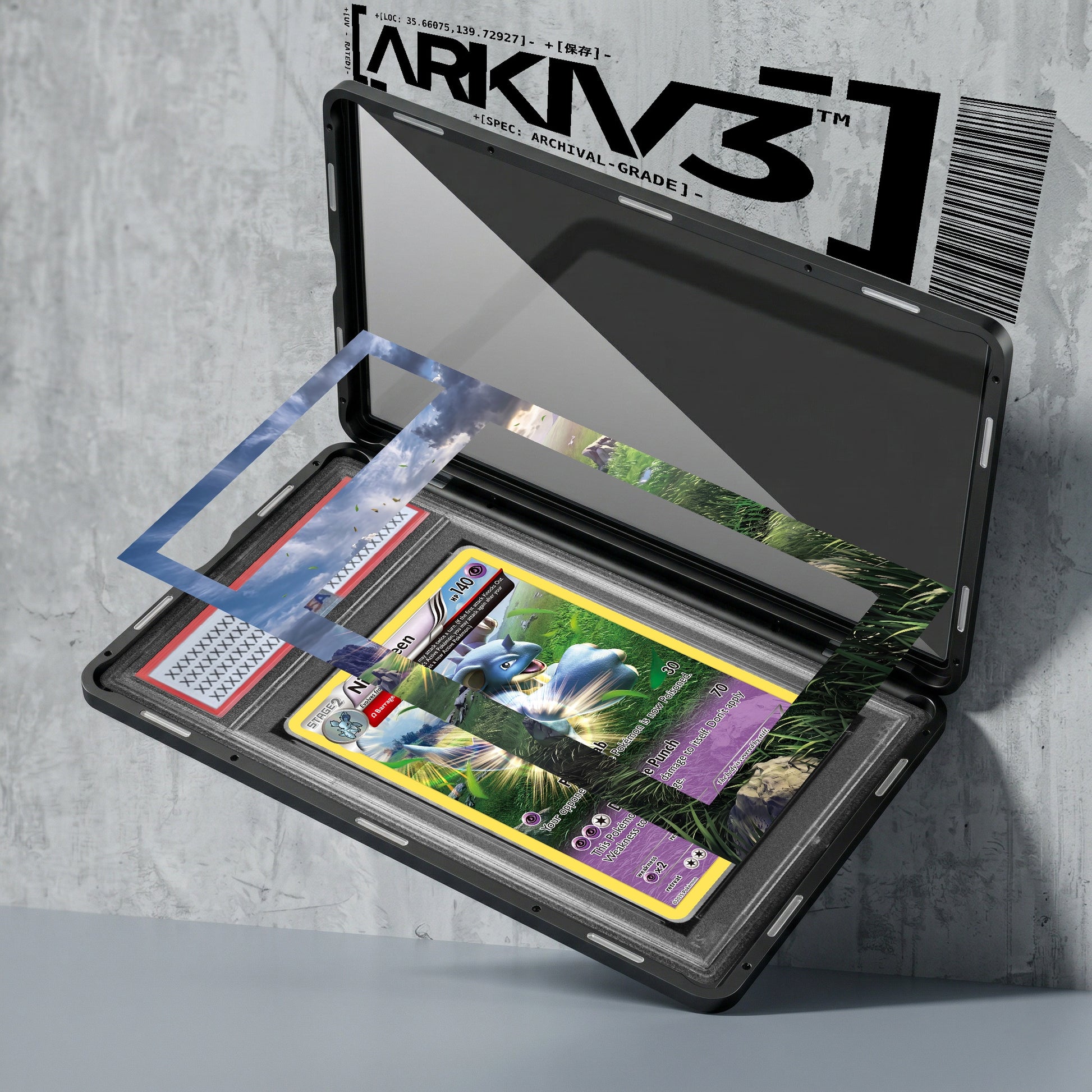 ARKIV3 PSA graded exploded mockup