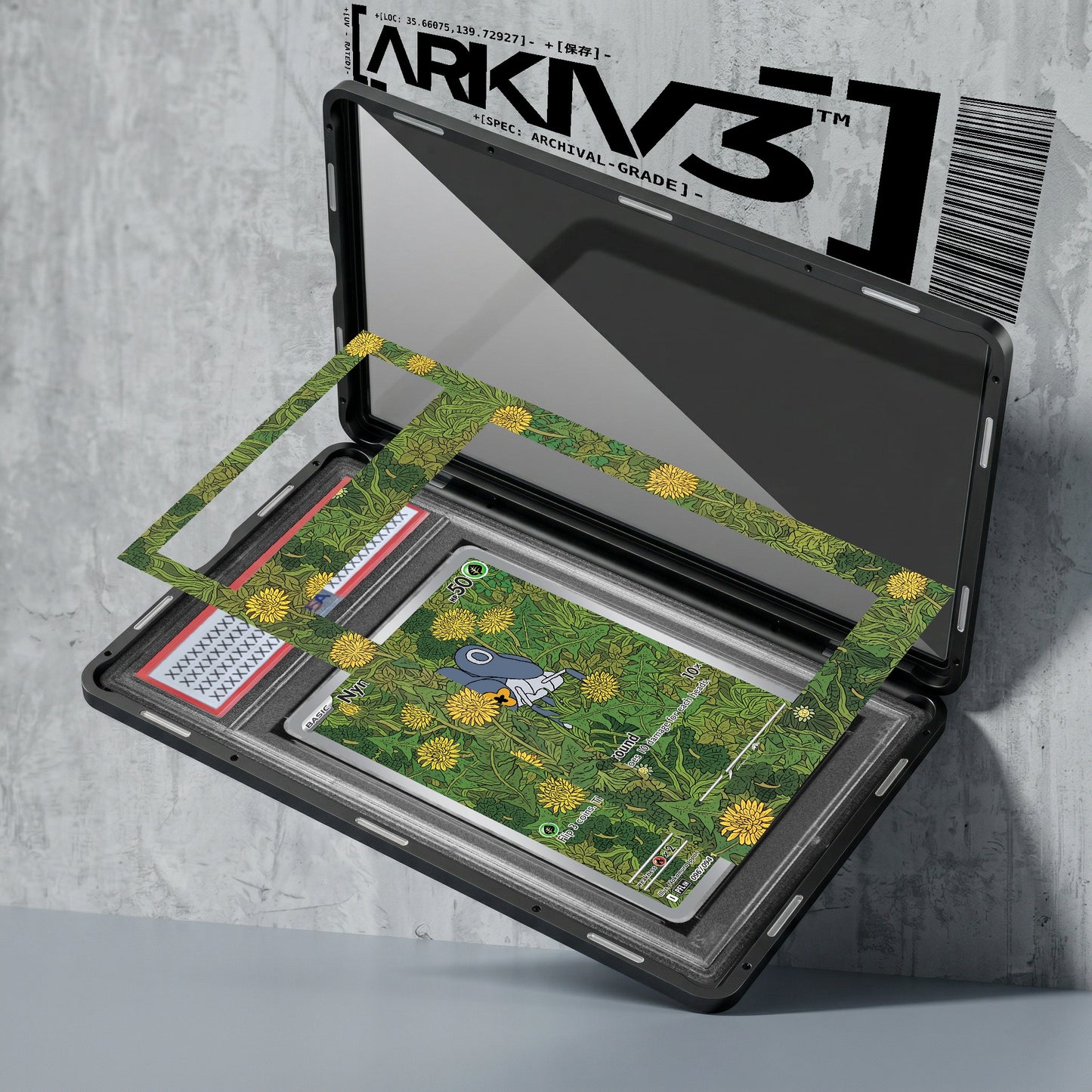 ARKIV3 PSA graded exploded mockup