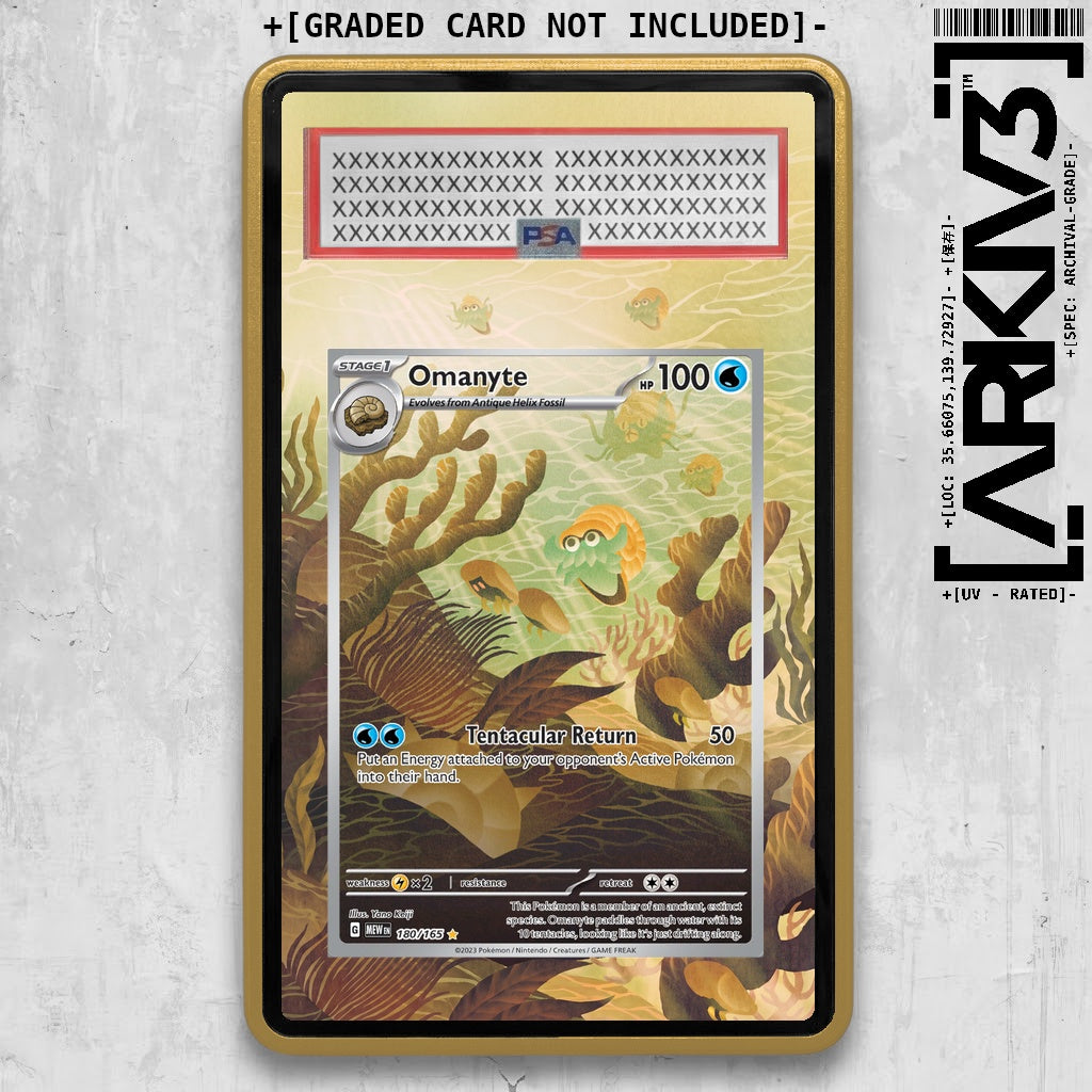 [UNIT: 180/165] // Omanyte Extended Art Display Case - Graded