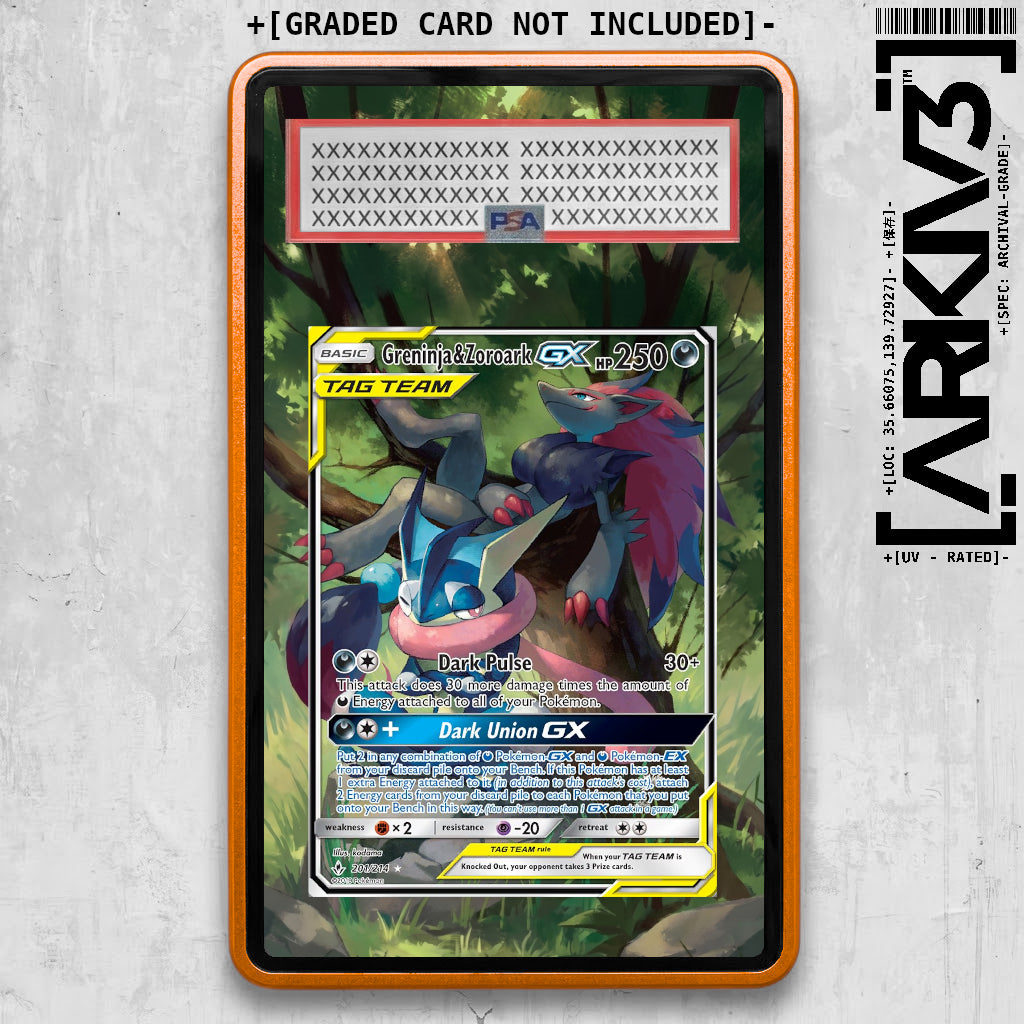 [UNIT: 201/214 // Greninja & Zoroark GX Extended Art Display Case - Graded