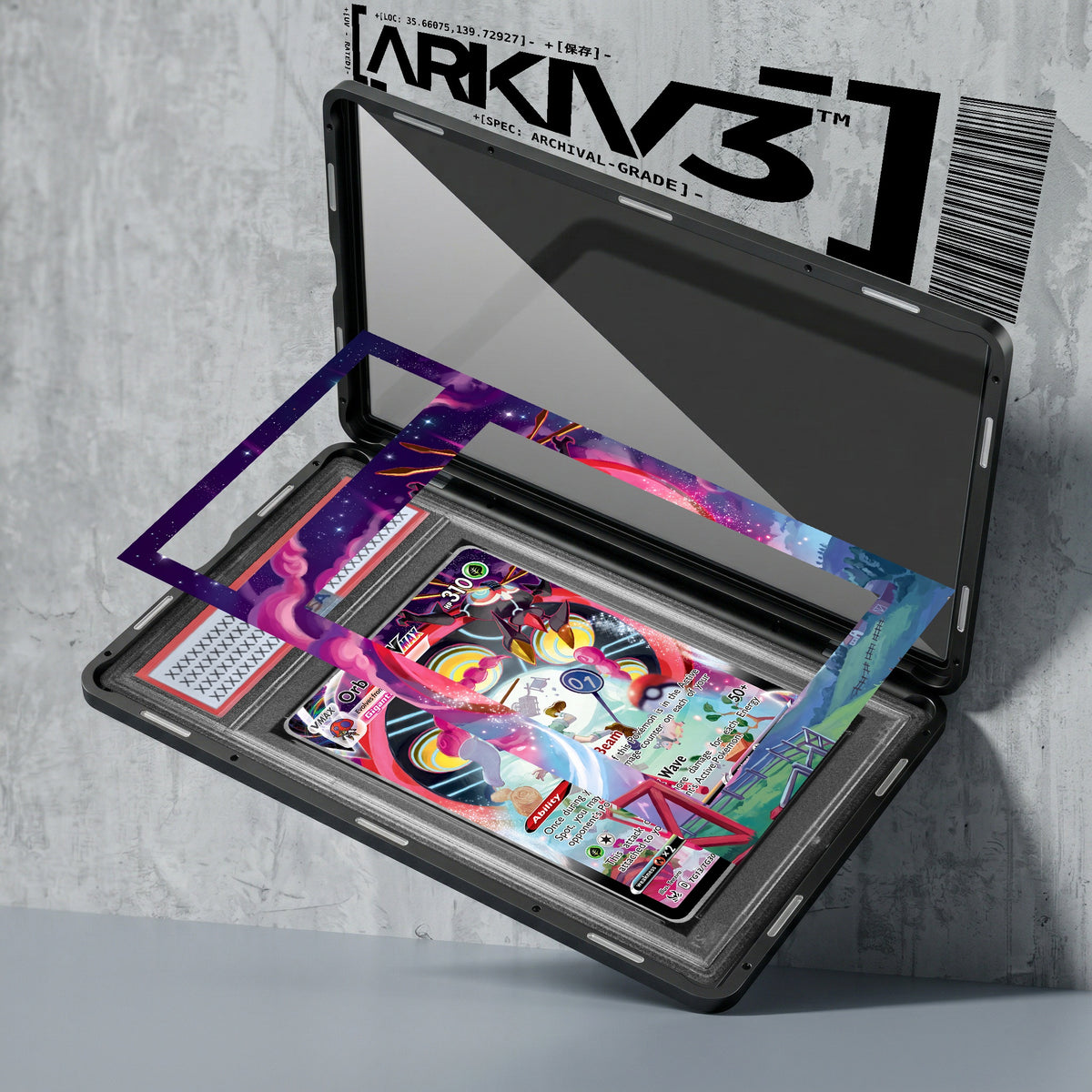 ARKIV3 PSA graded exploded mockup