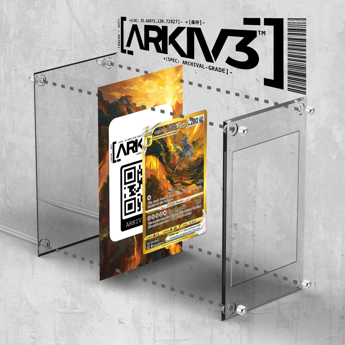 [UNIT: GG68/70] // Origin Forme Dialga VSTAR Extended Art Display Case - Raw
