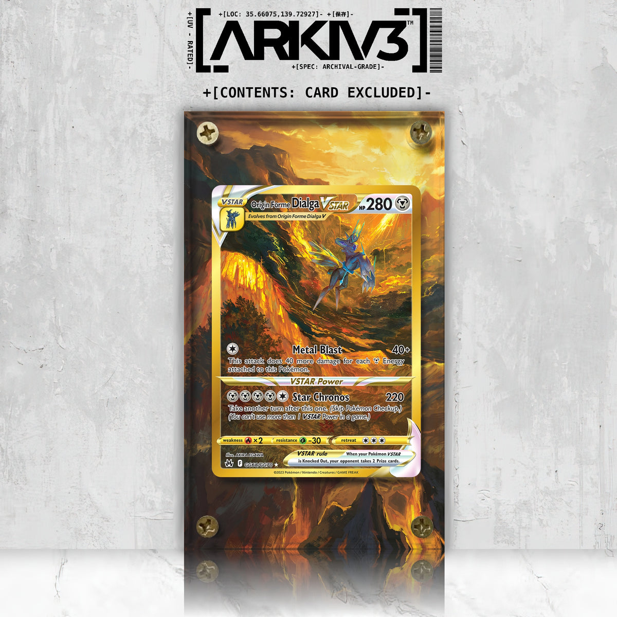 [UNIT: GG68/70] // Origin Forme Dialga VSTAR Extended Art Display Case - Raw