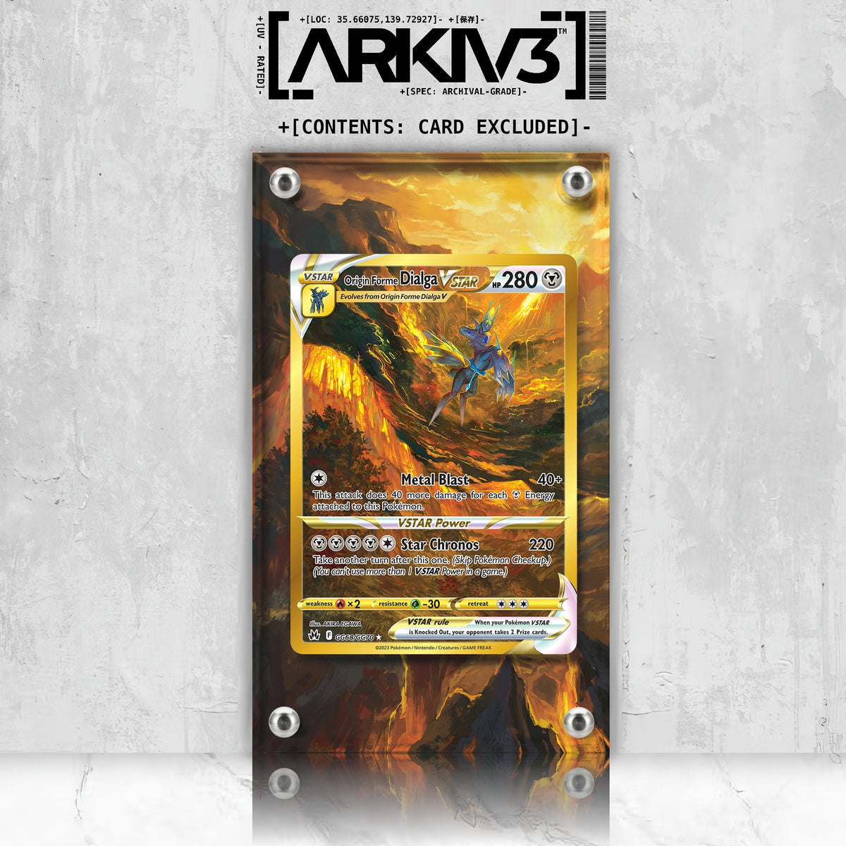 [UNIT: GG68/70] // Origin Forme Dialga VSTAR Extended Art Display Case - Raw