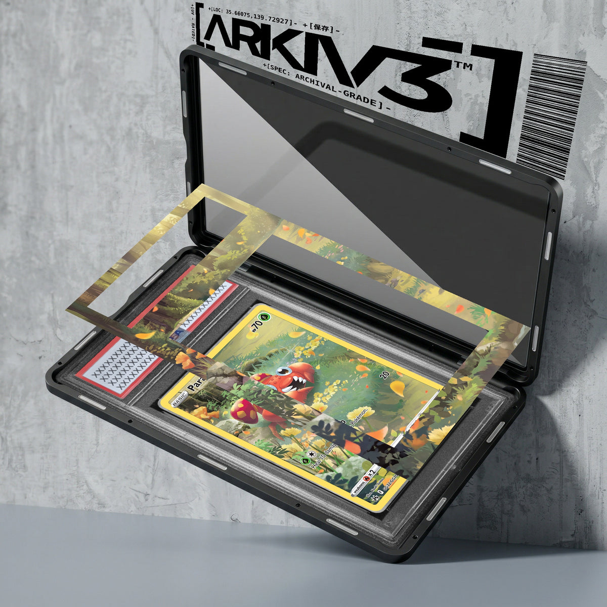 ARKIV3 PSA graded exploded mockup