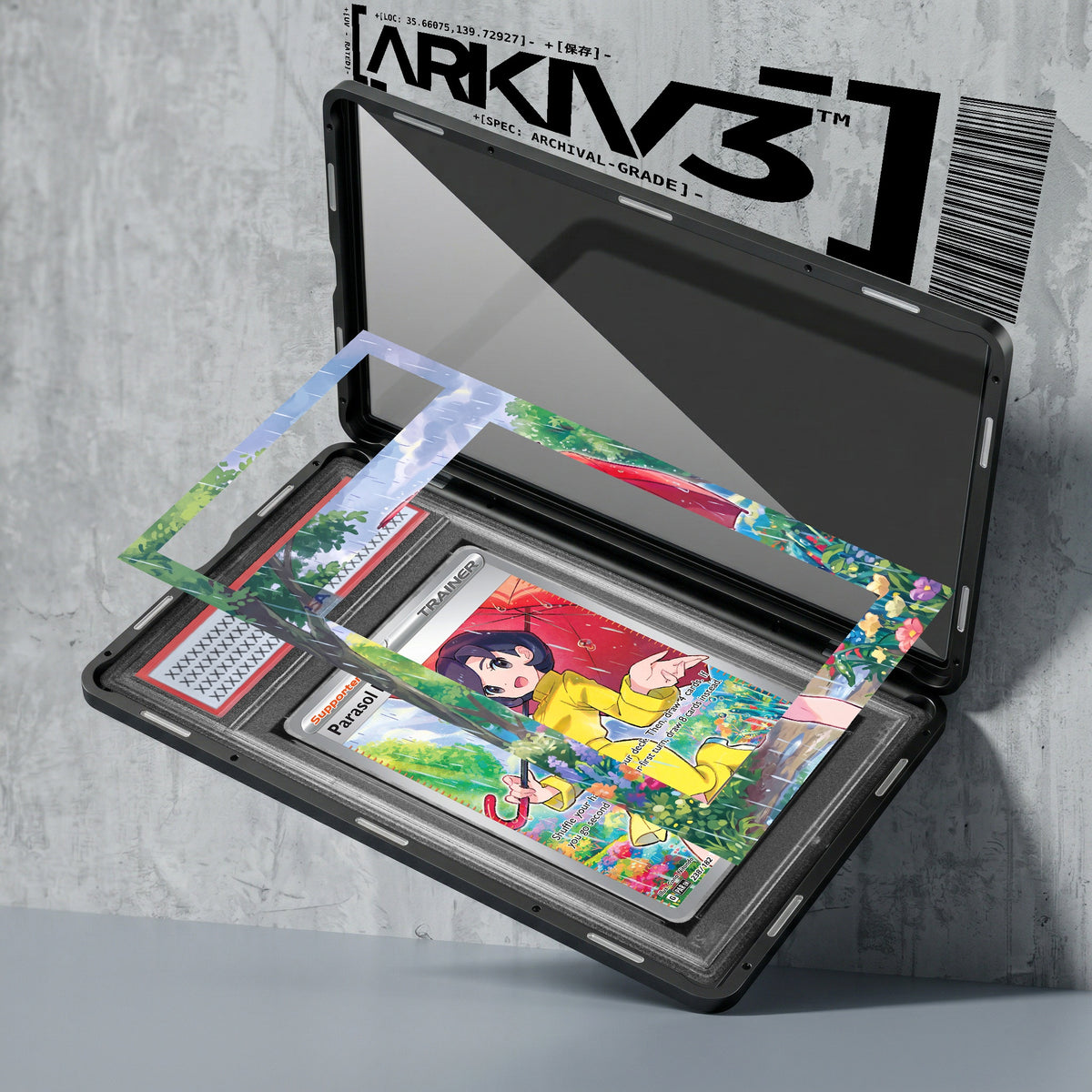 ARKIV3 PSA graded exploded mockup