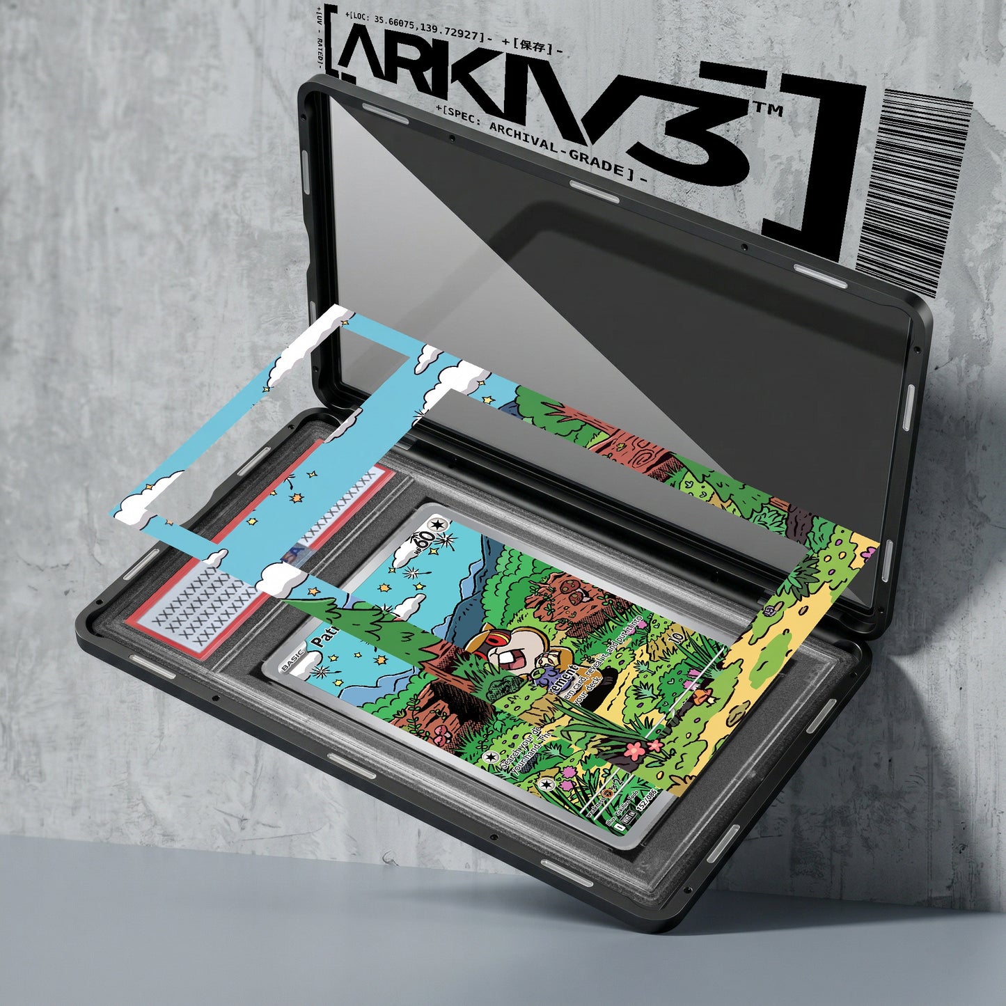 ARKIV3 PSA graded exploded mockup