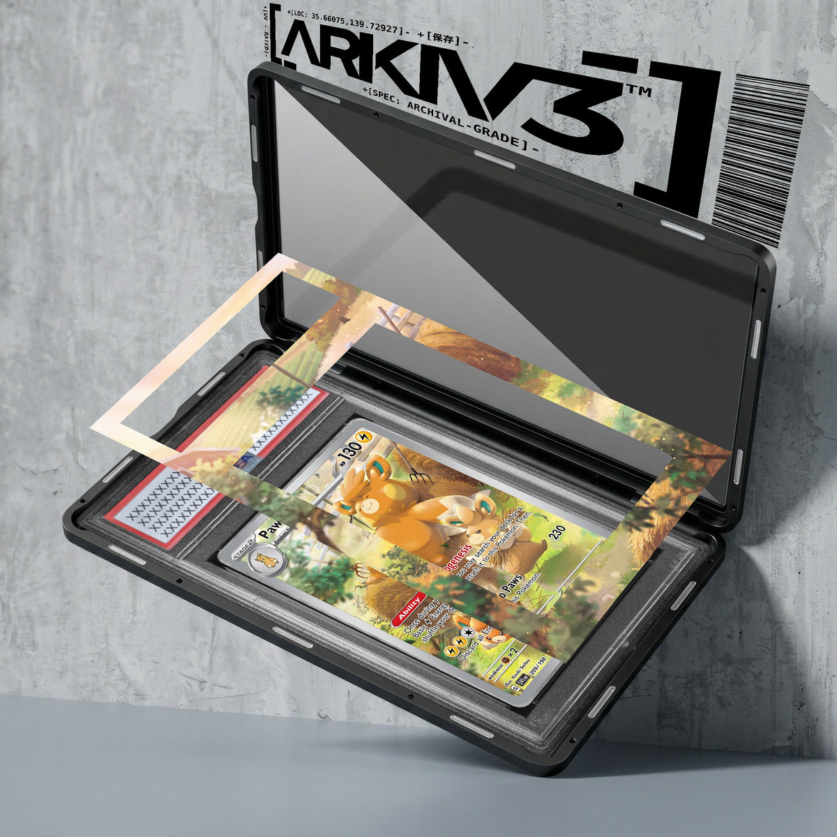 ARKIV3 PSA graded exploded mockup