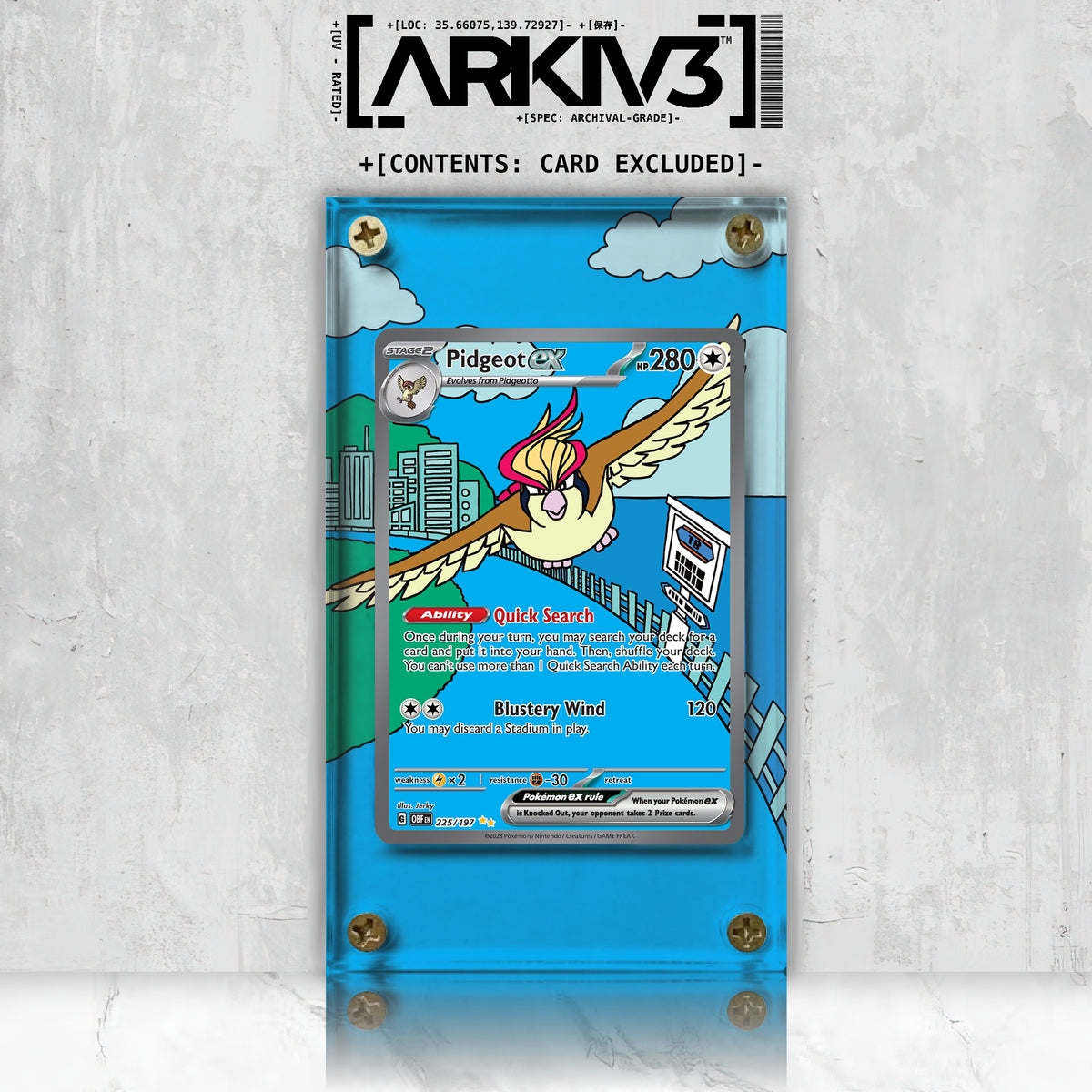 [UNIT: 225/197] // Pidgeot ex Extended Art Display Case - Raw