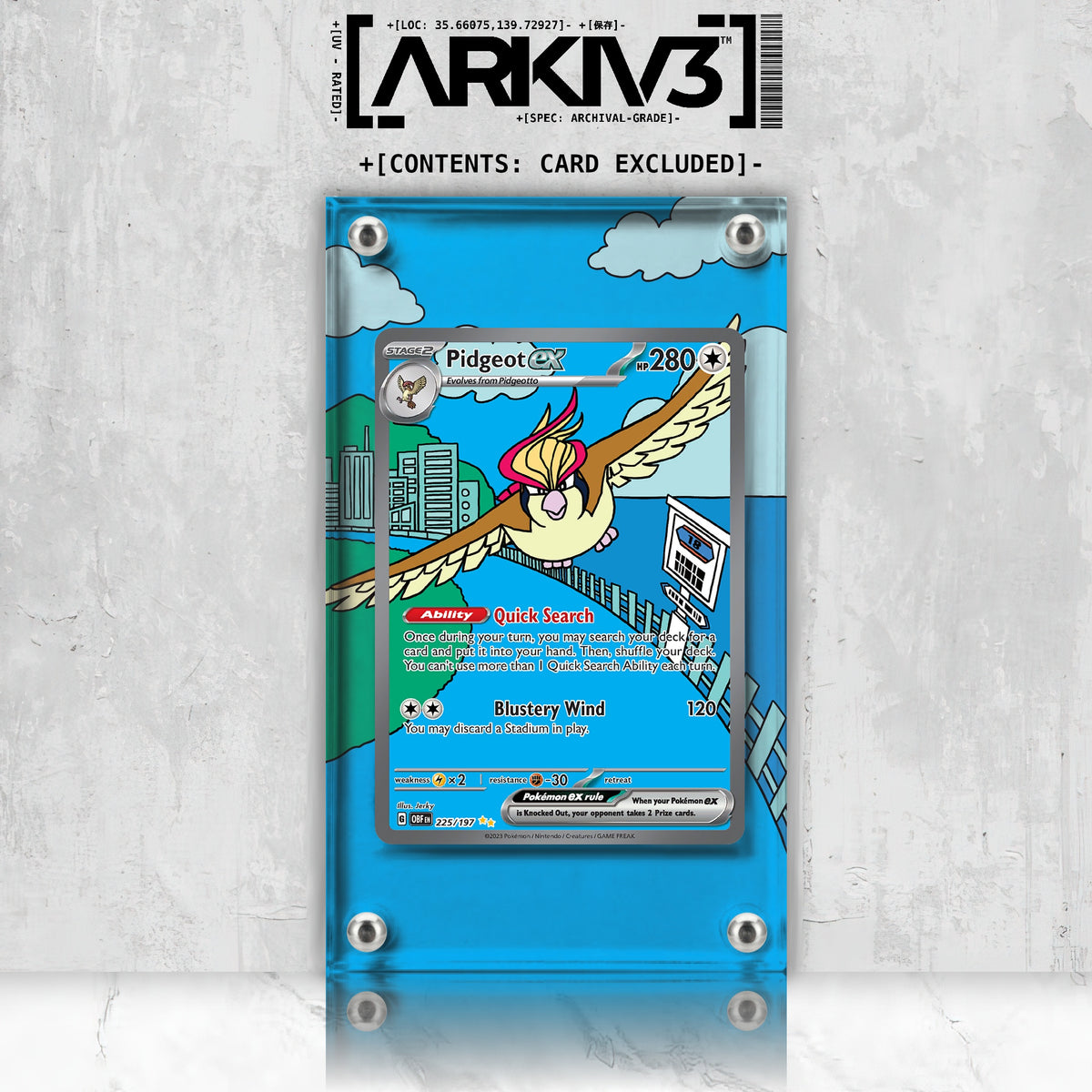 [UNIT: 225/197] // Pidgeot ex Extended Art Display Case - Raw