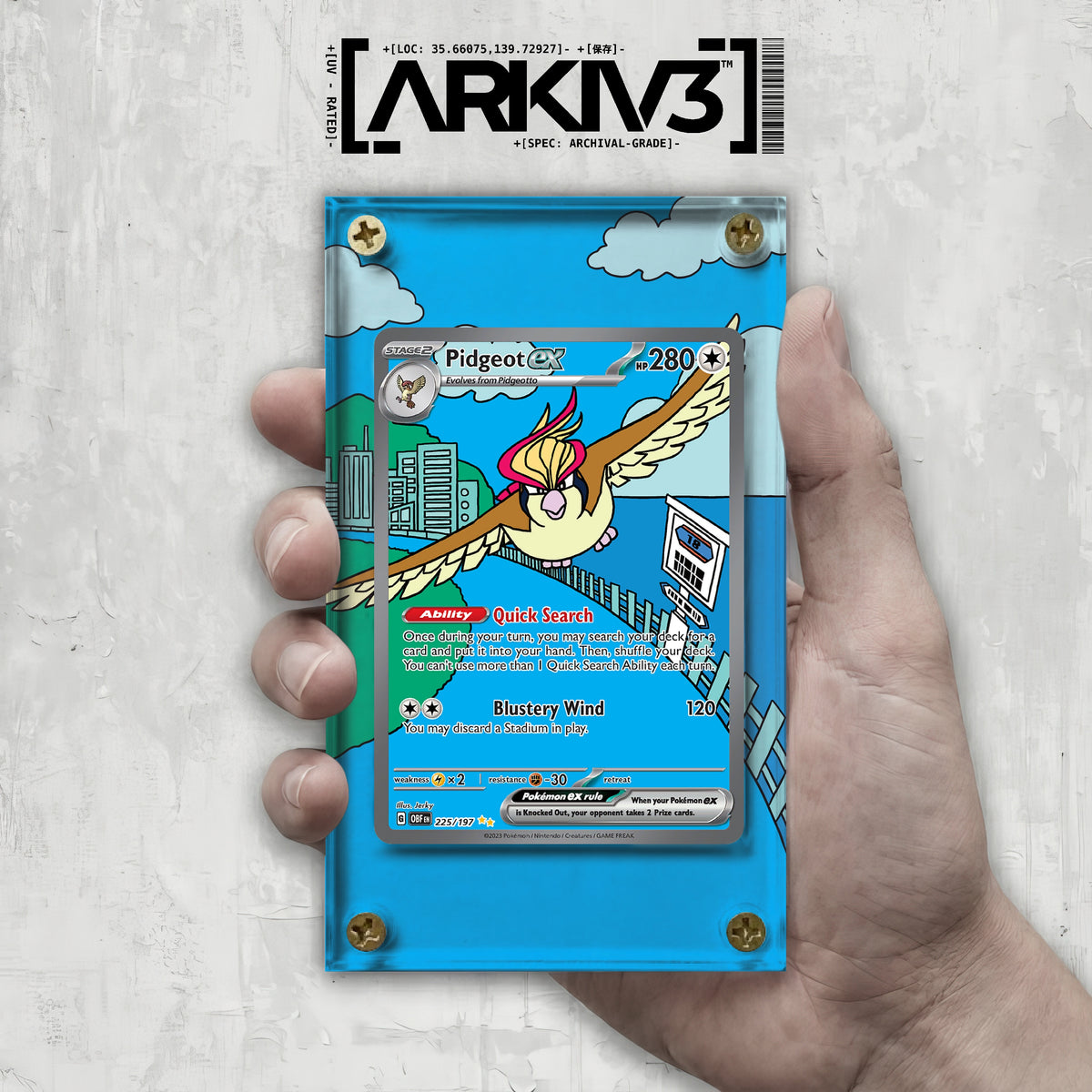 [UNIT: 225/197] // Pidgeot ex Extended Art Display Case - Raw