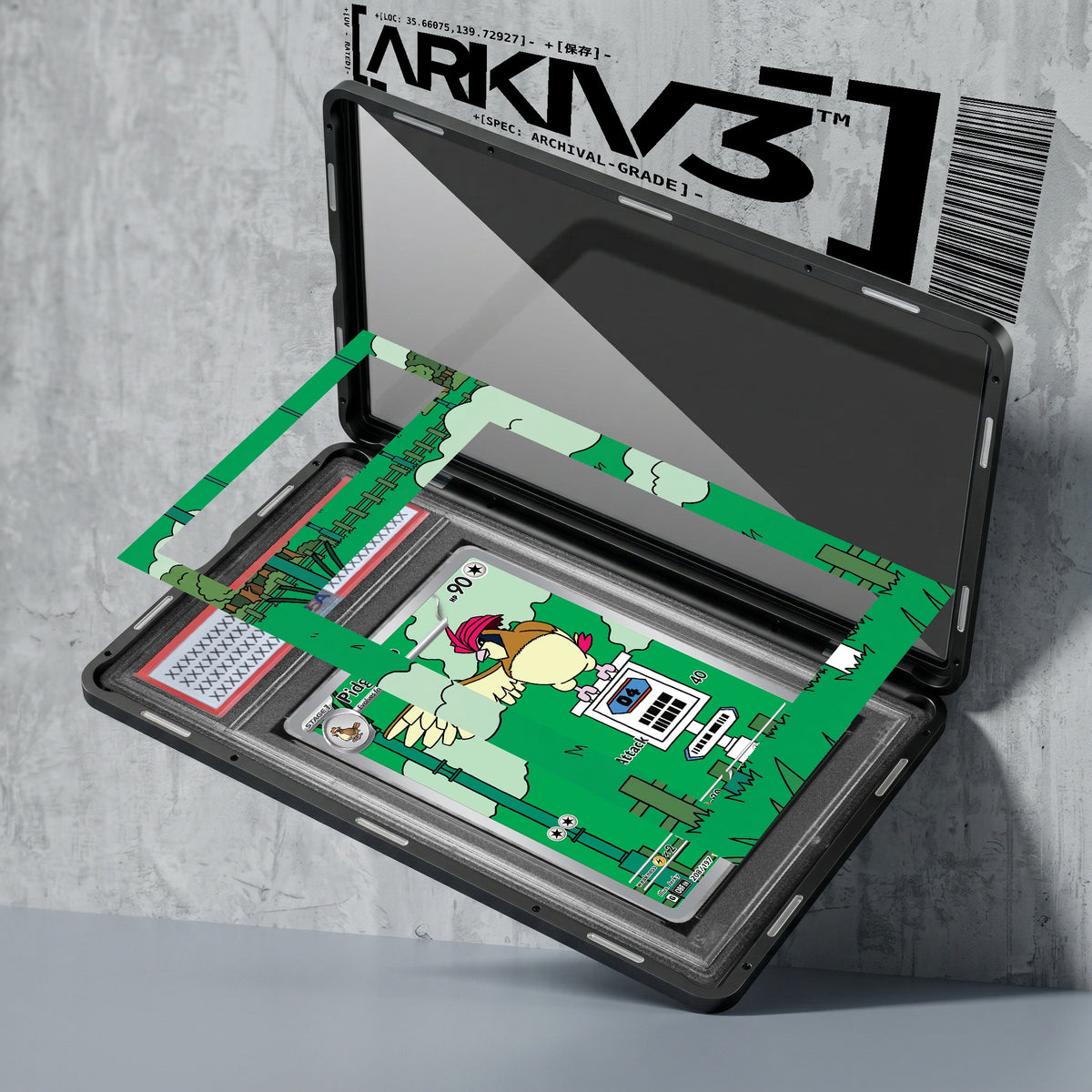 ARKIV3 PSA graded exploded mockup
