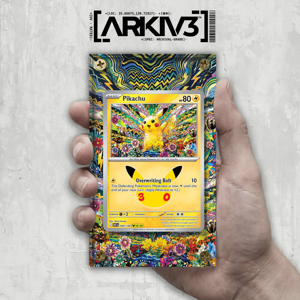 [UNIT: 40/128] // Pikachu Extended Art Display Case - Raw