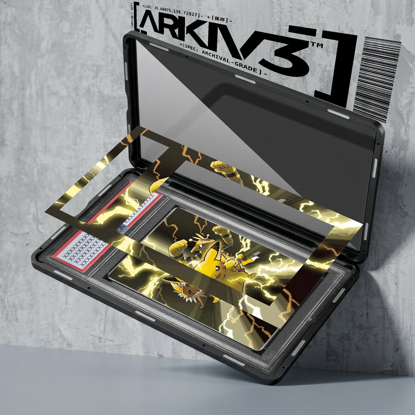 ARKIV3 PSA graded exploded mockup