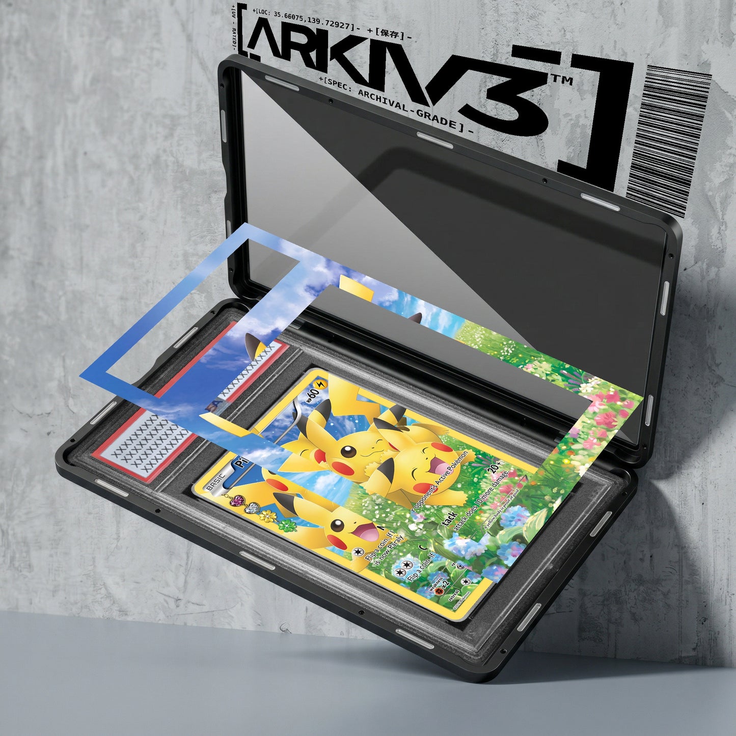 ARKIV3 PSA graded exploded mockup