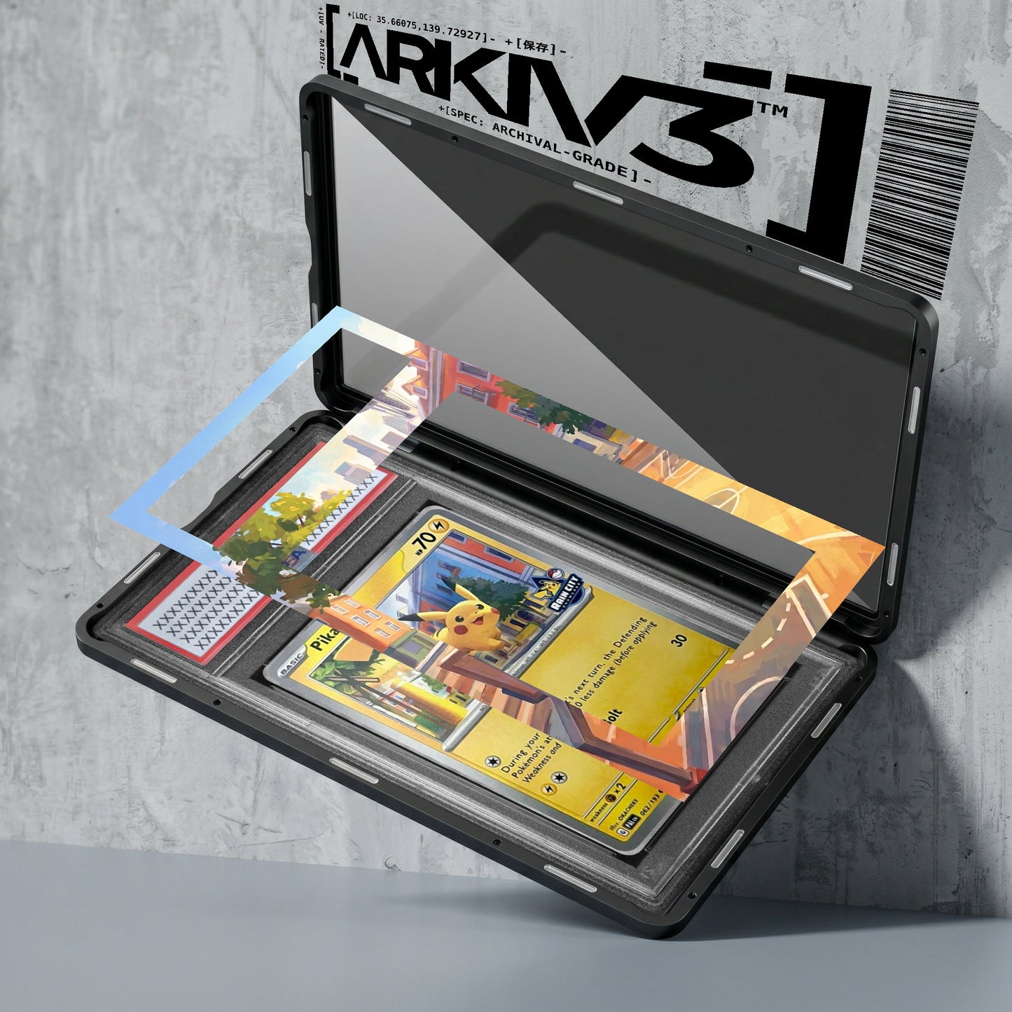 [UNIT: 062/193] // Pikachu Rain City Showcase Extended Art Display Case - Graded