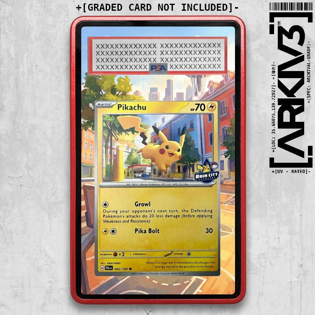 [UNIT: 062/193] // Pikachu Rain City Showcase Extended Art Display Case - Graded