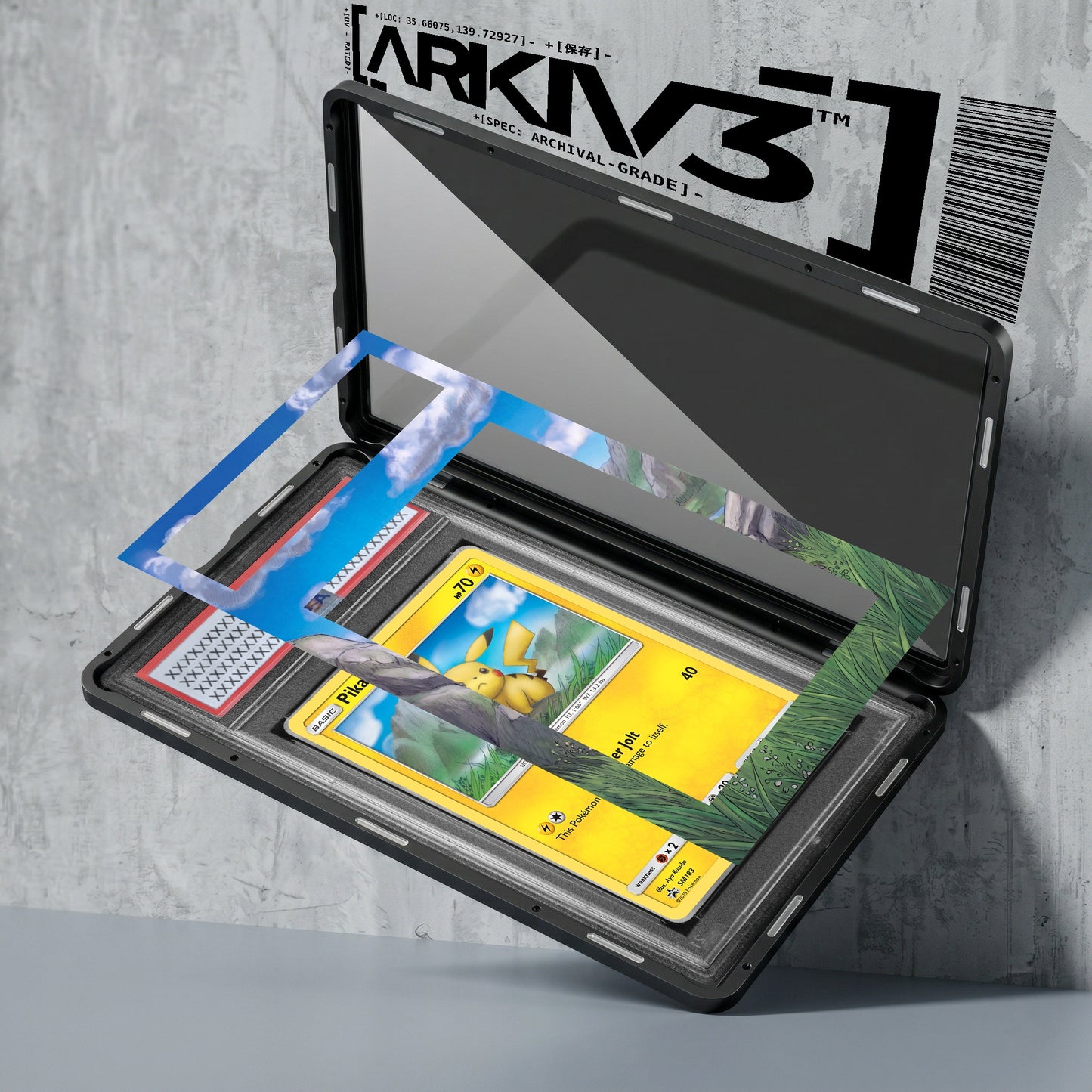ARKIV3 PSA graded exploded mockup