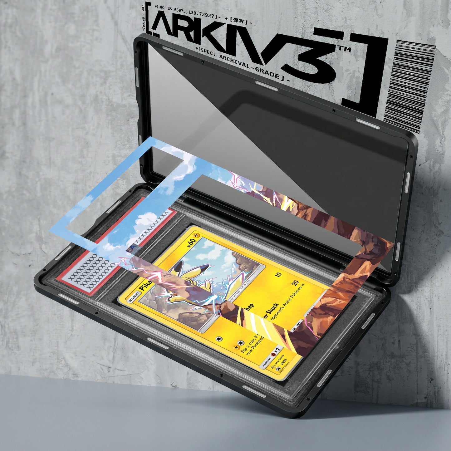 ARKIV3 PSA graded exploded mockup