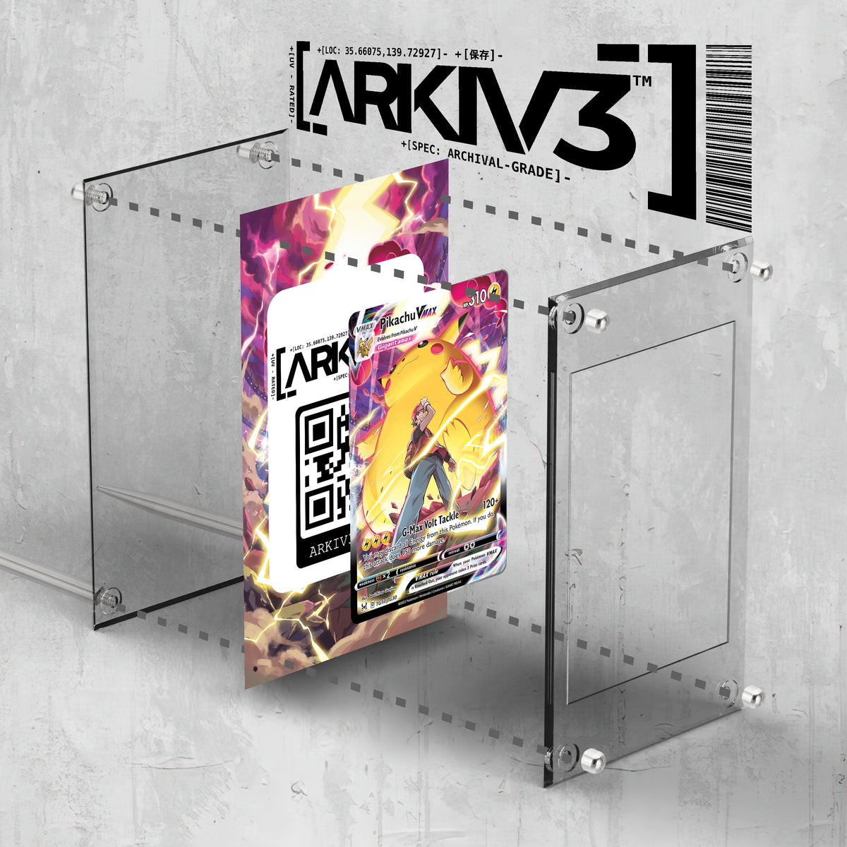[UNIT: TG17/TG30] // Pikachu VMAX Extended Art Display Case - Raw