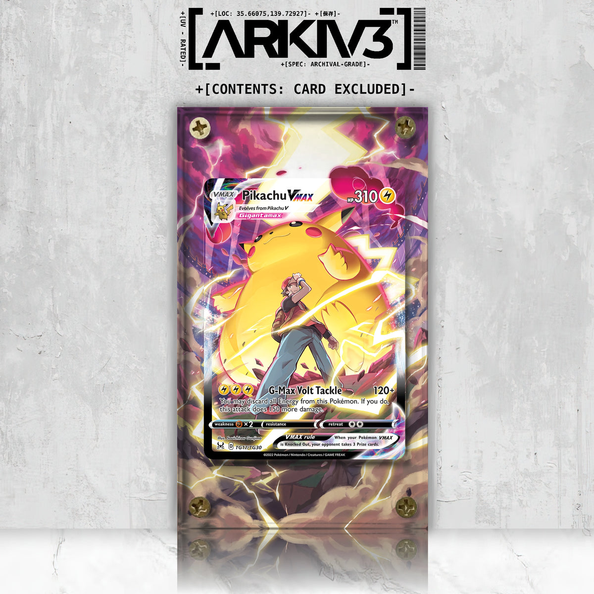 [UNIT: TG17/TG30] // Pikachu VMAX Extended Art Display Case - Raw