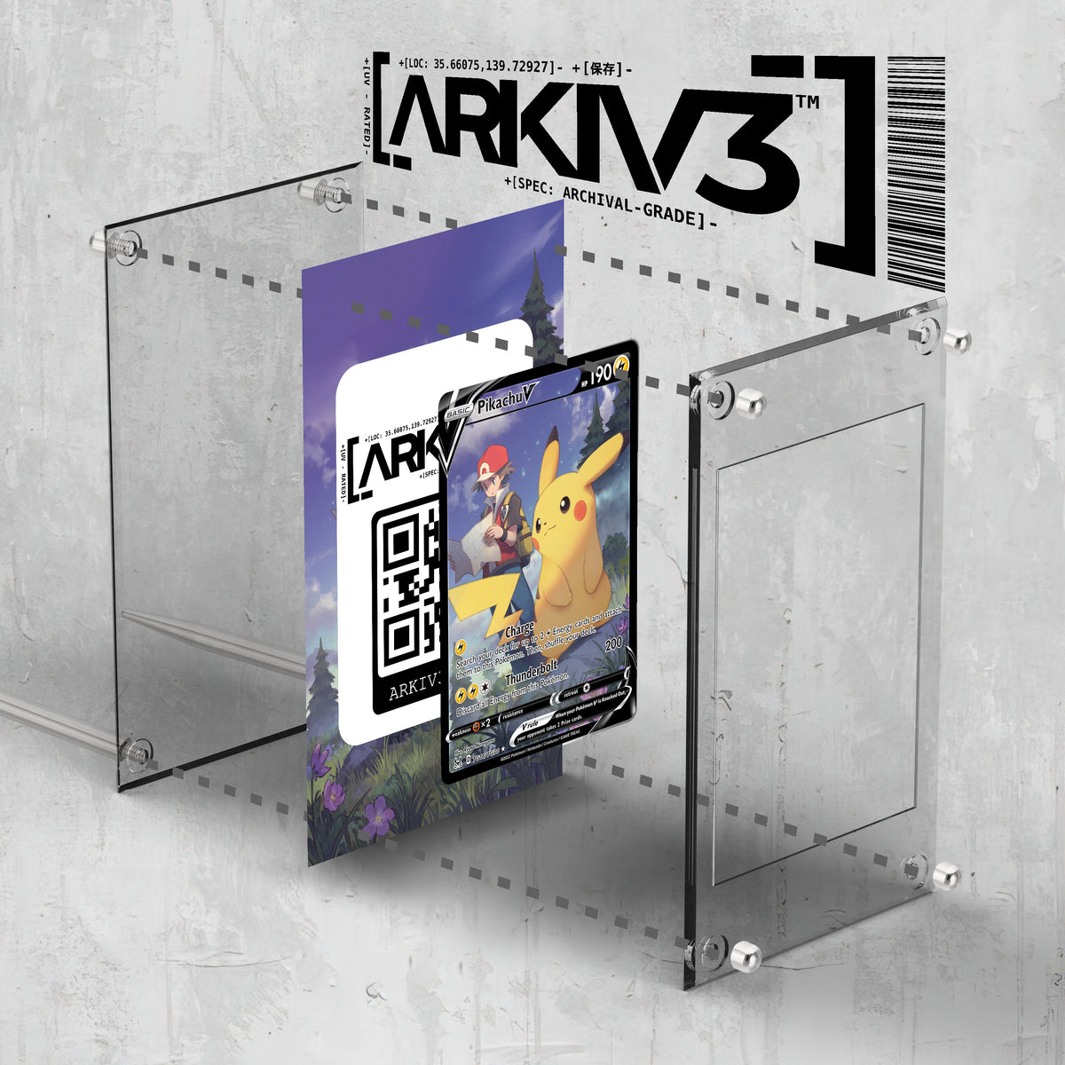 [UNIT: TG16/TG30] // Pikachu V Extended Art Display Case - Raw